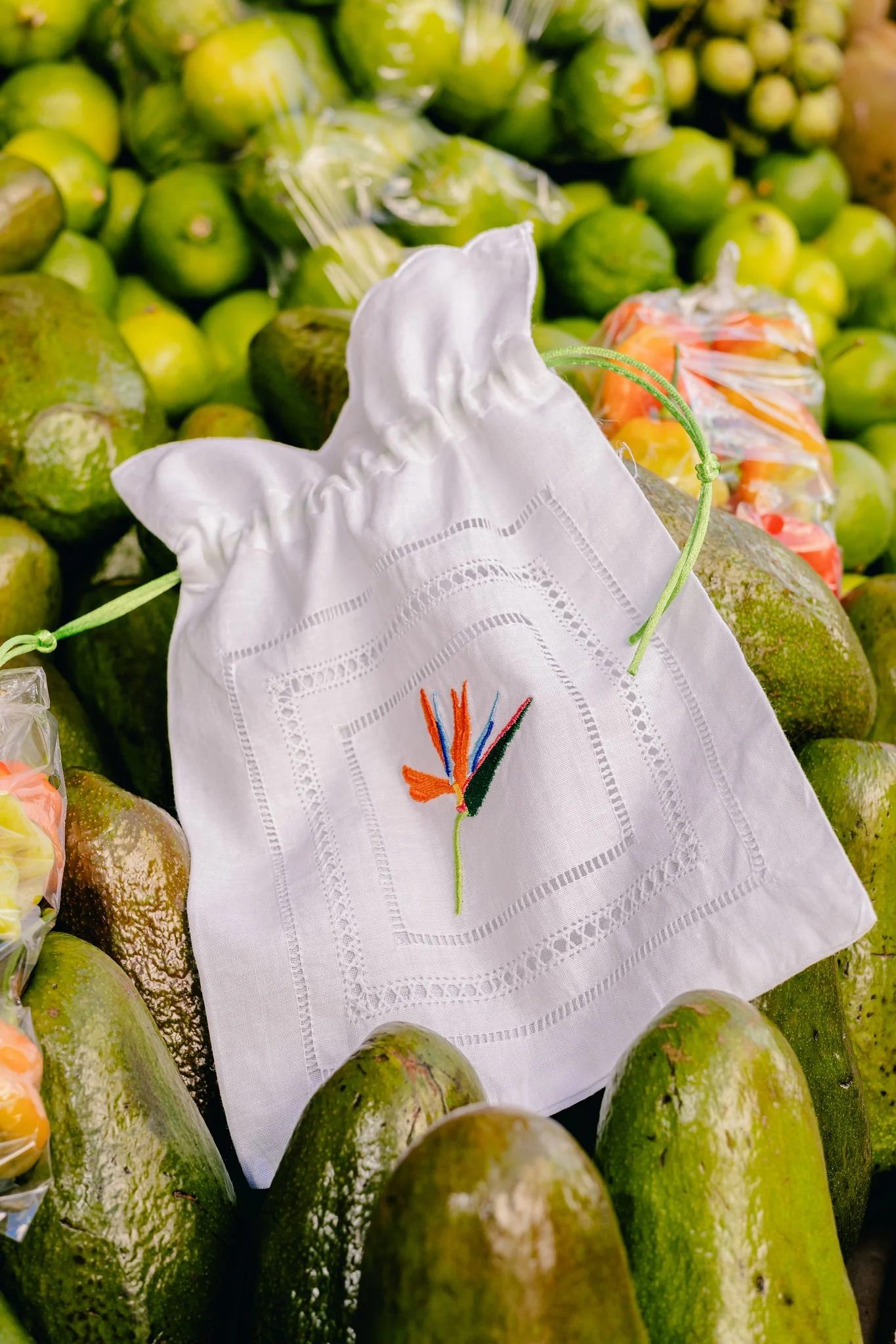 Veranito Embroidered Linen Pouches