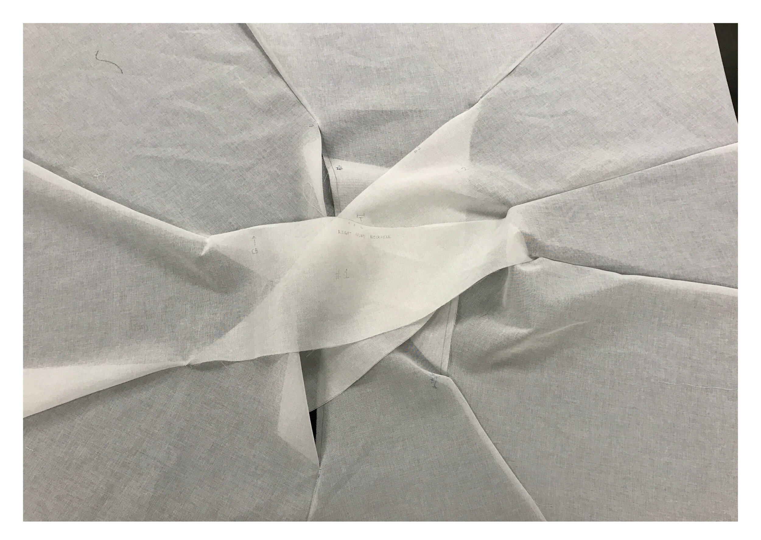 Dress pattern when laid flat