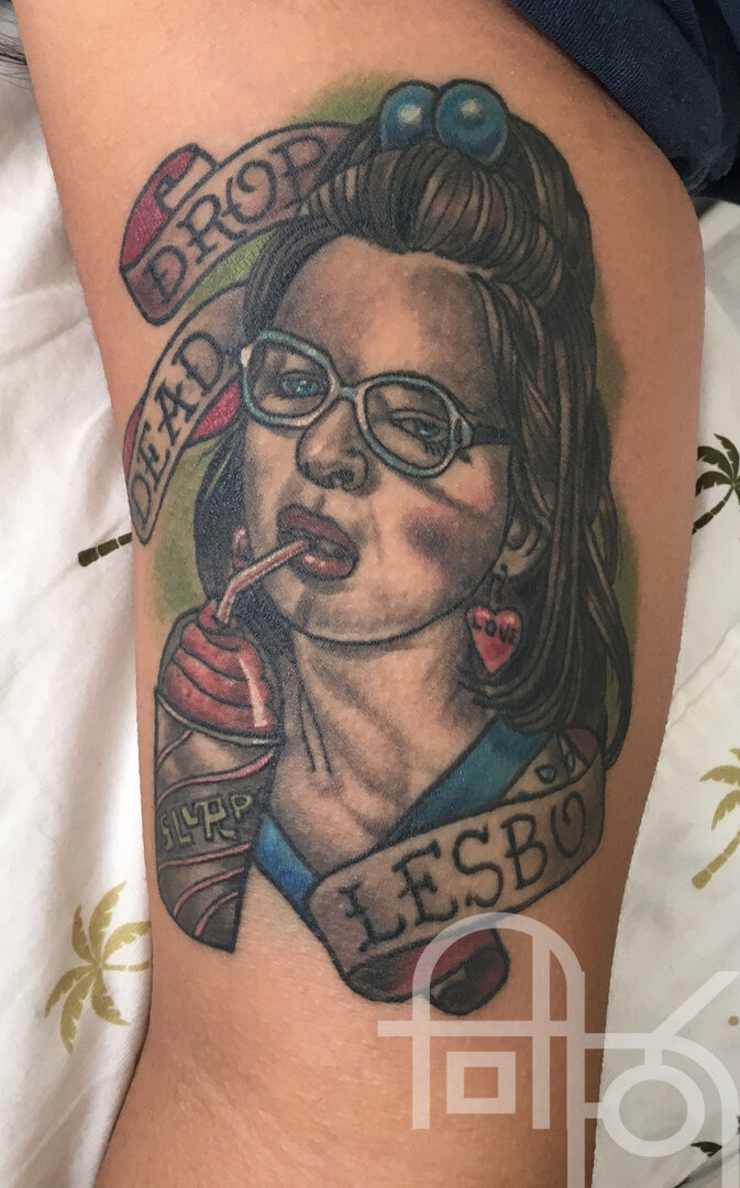 Dawn Wiener Drop Dead Lesbo with Slurpee Tattoo