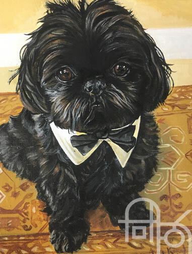 Shih Tzu Dog Portrait Painting