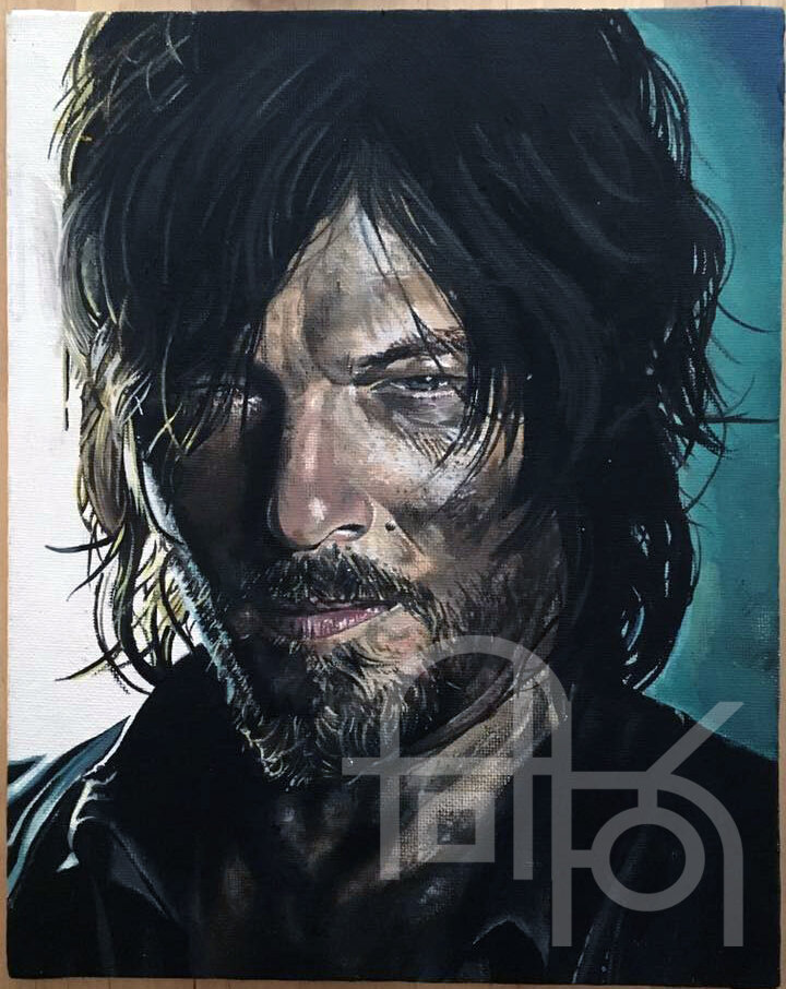 Walking Dead Daryl Dixon Portrait Painting