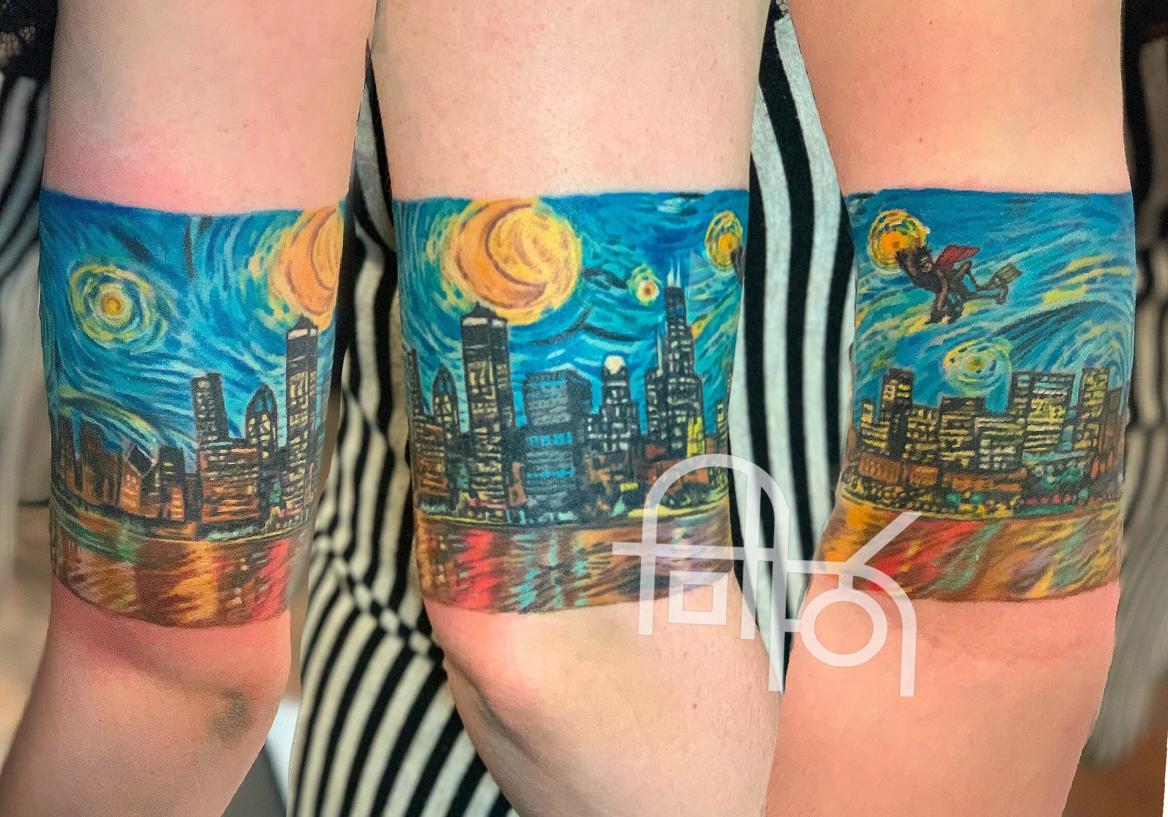 Chicago as Starry Night Tattoo