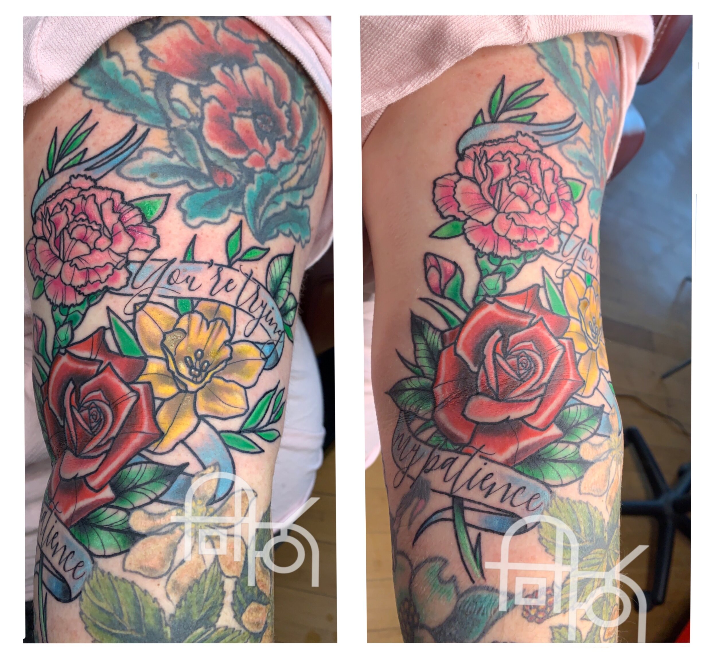 Wilco Lyrics-Inspired Floral Tattoo