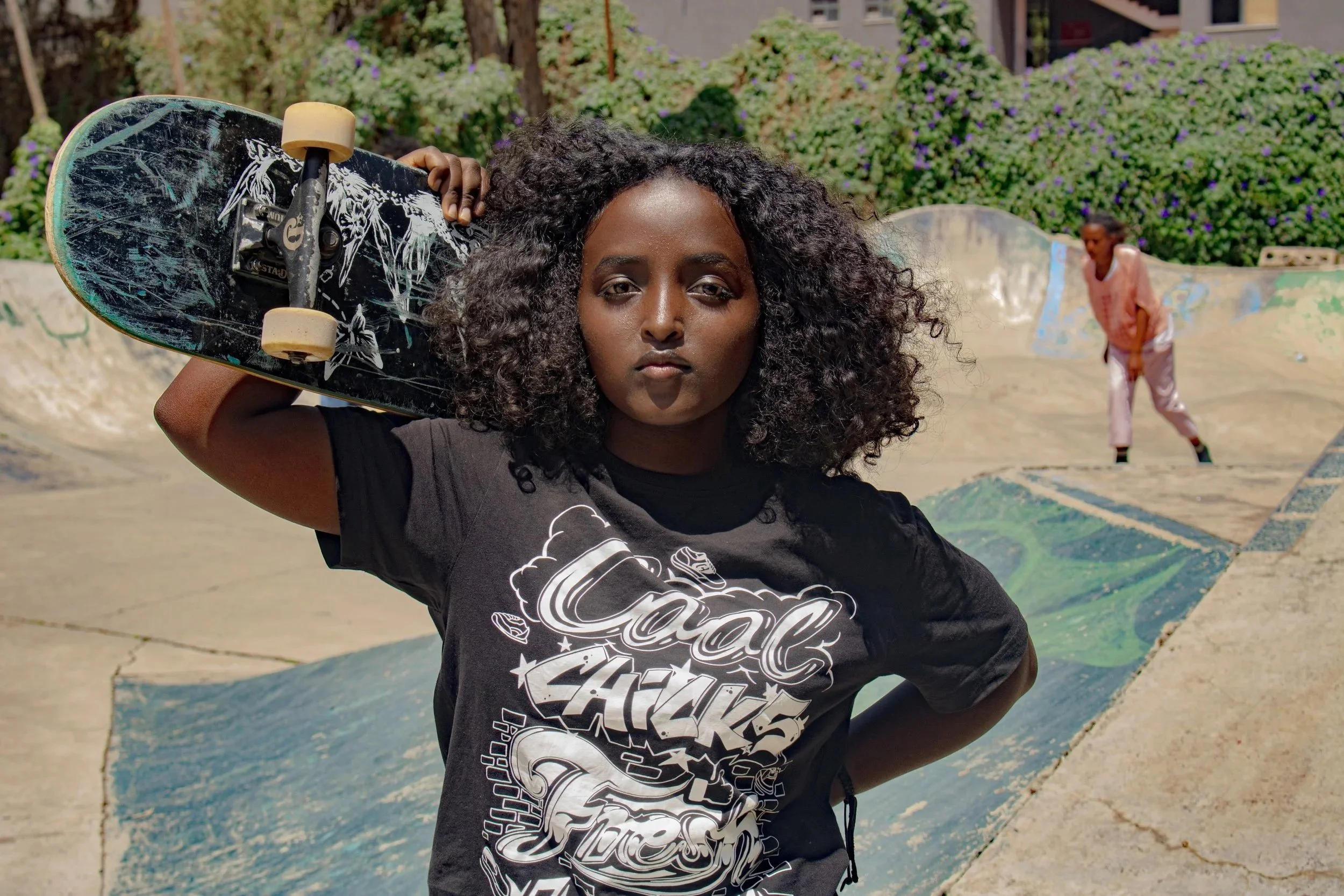  Portrait of Semhal, one of the members of Ethiopia Girls Skate in Addis Ababa, Ethiopia on February 24, 2023 