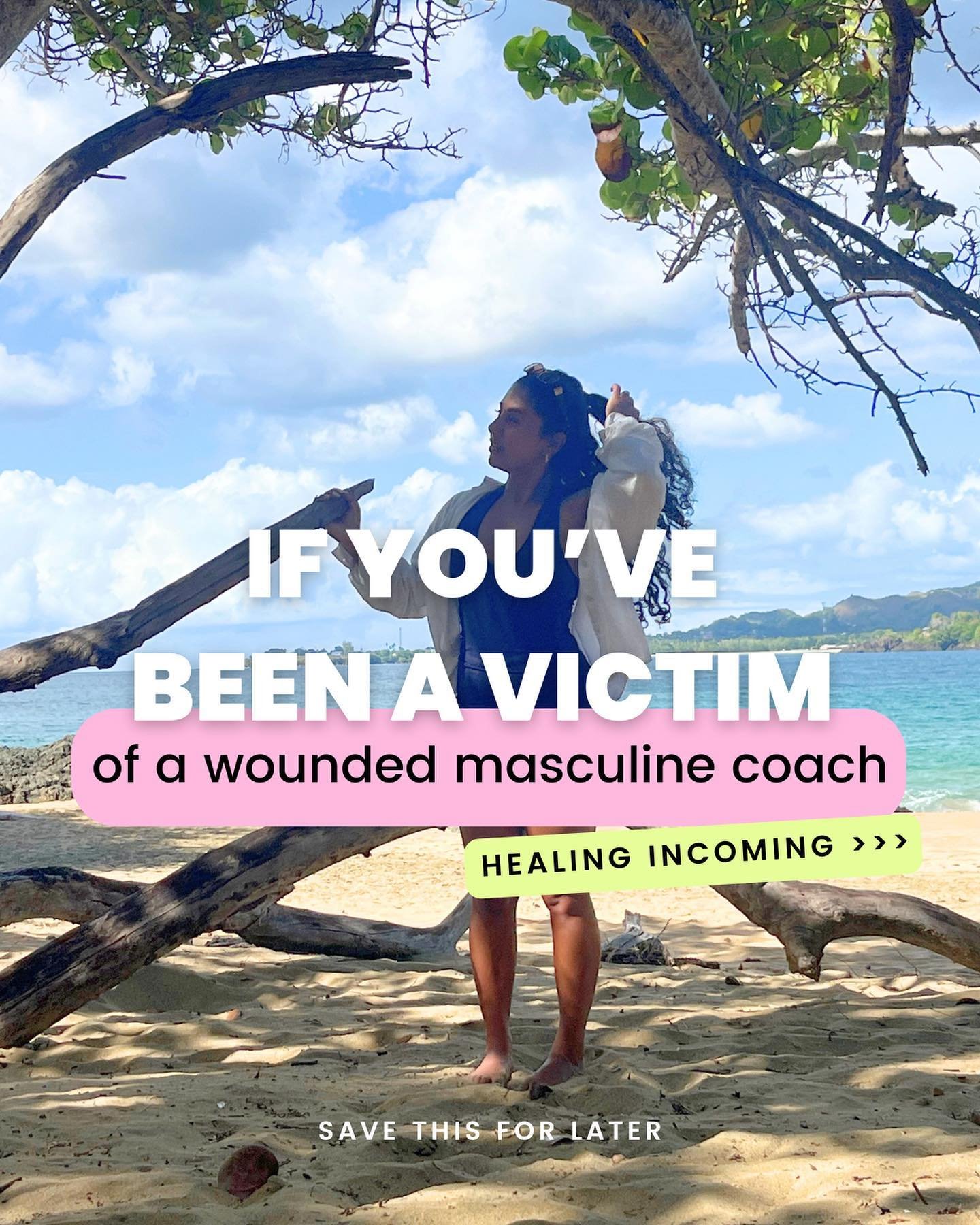 If you&rsquo;ve been a victim of a wounded masculine coach.. healing incoming ..✨

This is an *energetic* way of being and can come in the form of any gender 

So , take a breath 💭 + let me heal some of the restrictive beliefs you may have developed