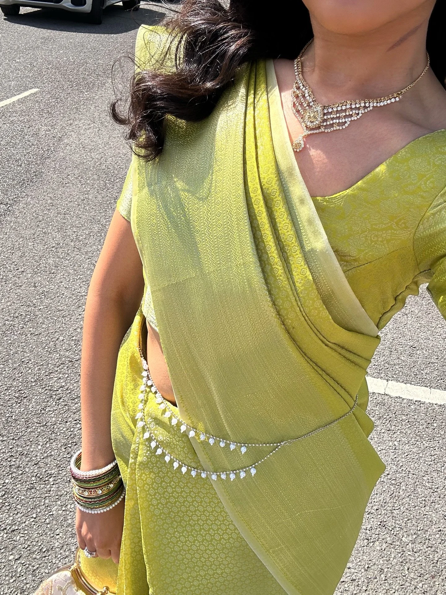 Lime green glow 💚 ✨ 

#saree #weddingseason #tamilwedding #sareeootd