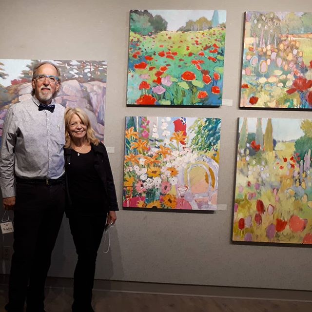 Fabulous opening at the L.E. Shore library...thanks to all for all the support.... #townofbluemountains #thornburyontario #tremontstudios #gardenpaintings
