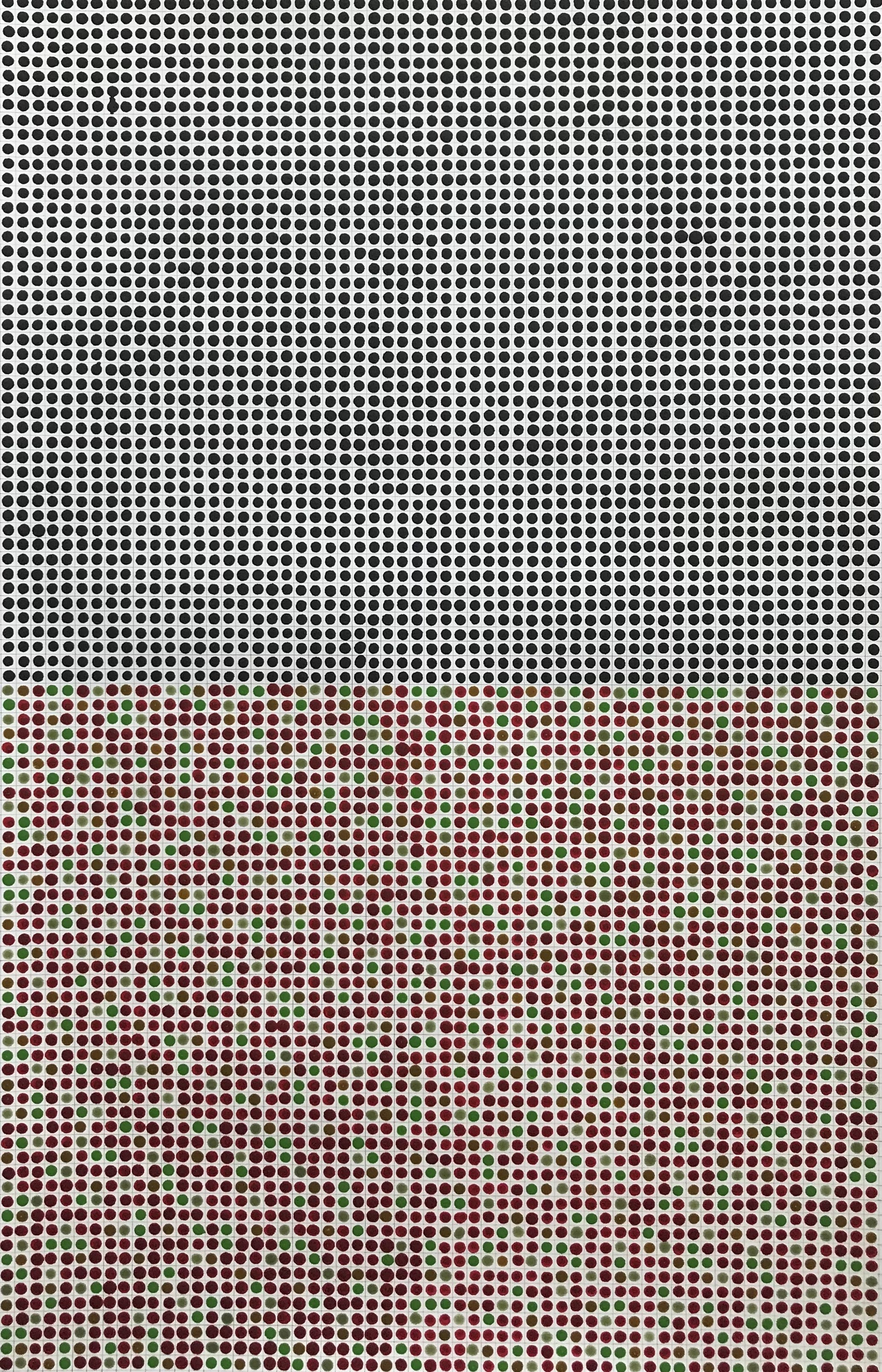 50% Black III : 2021 : Watercolour, ink and pencil on paper : 38 x 59.5cm