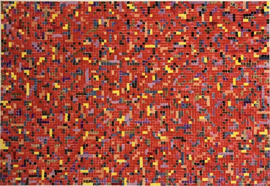 Random colours & Red : 2020 : Watercolour and pencil on paper : 66 x 45.5cm