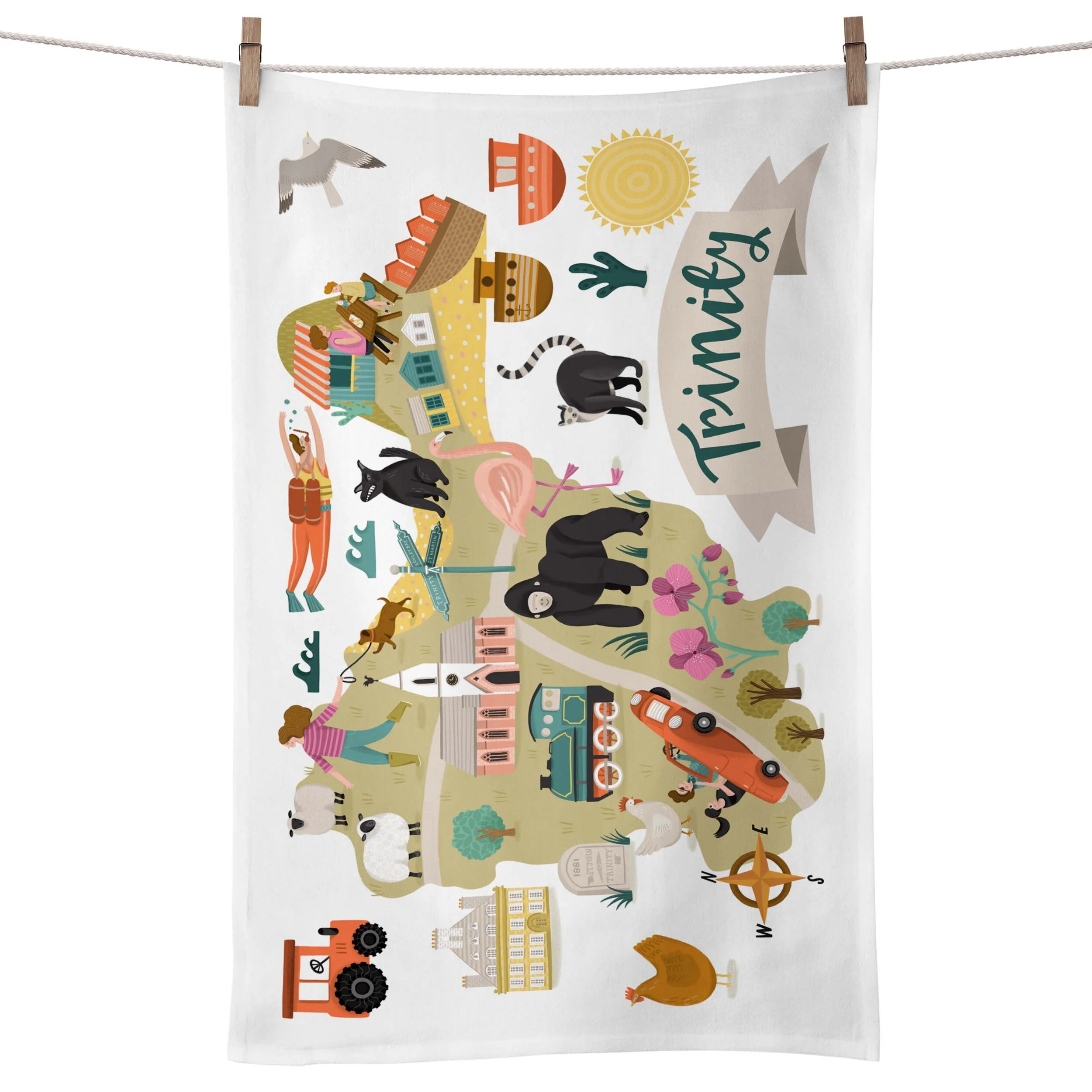 Trinity Map Tea Towel