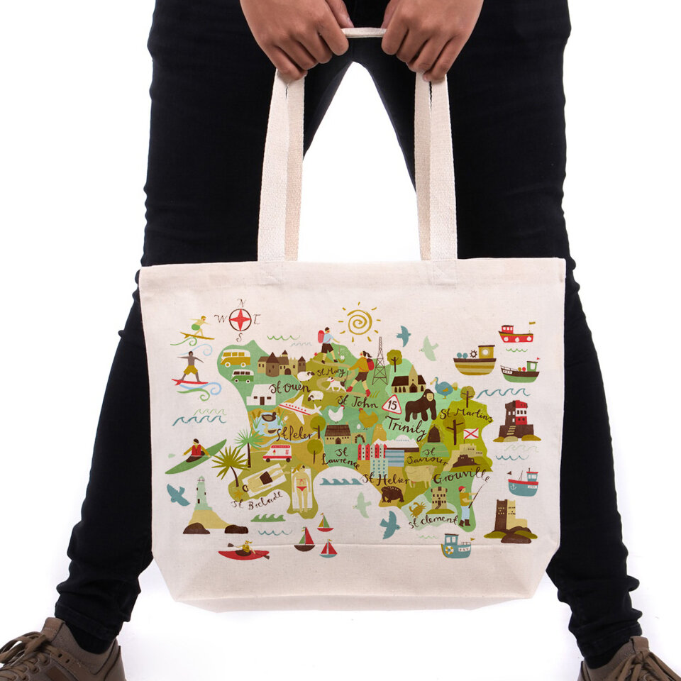 New Jersey Map Tote Bag by Whereabouts Shop