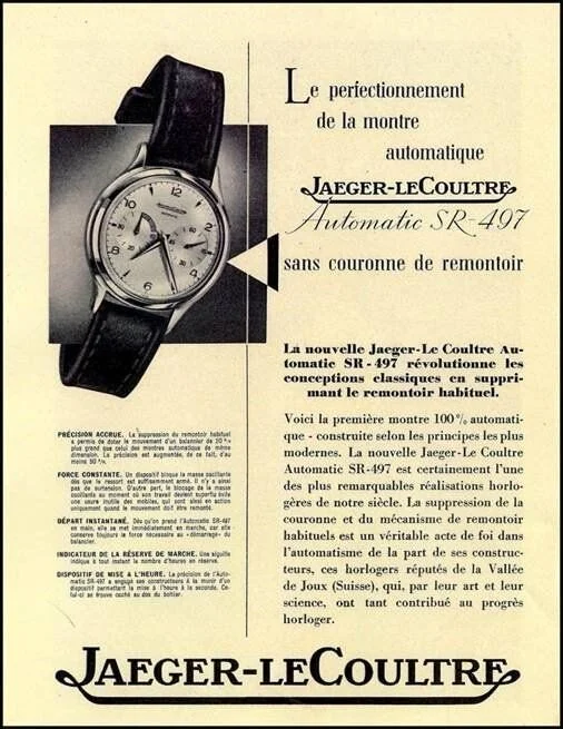 A French advertisement describing the benefits of the Jaeger-LeCoultre Futurematic / Credit: WatchProSite user Amanico