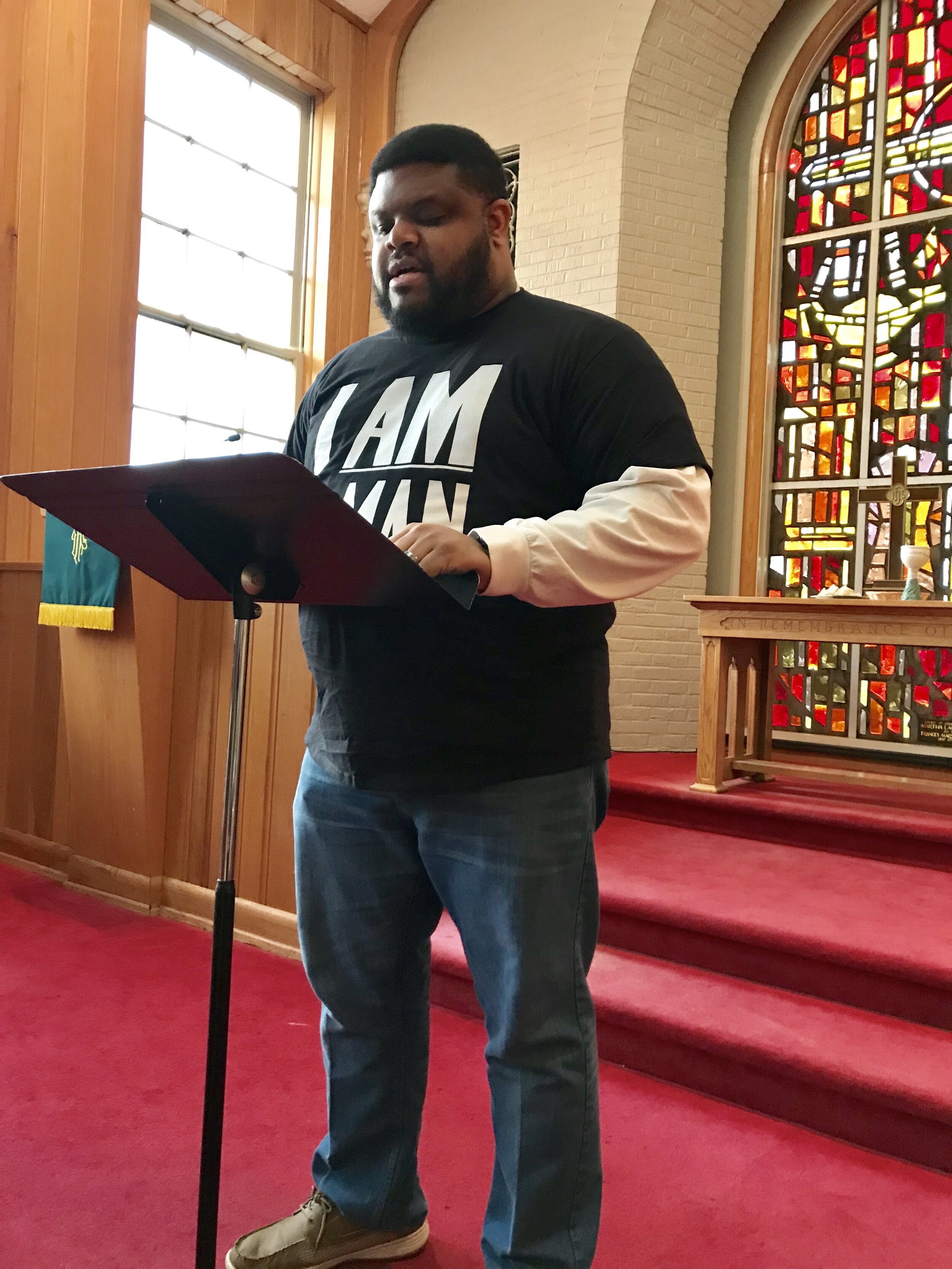  Robert Jackson preaching for the MLK Day service. 