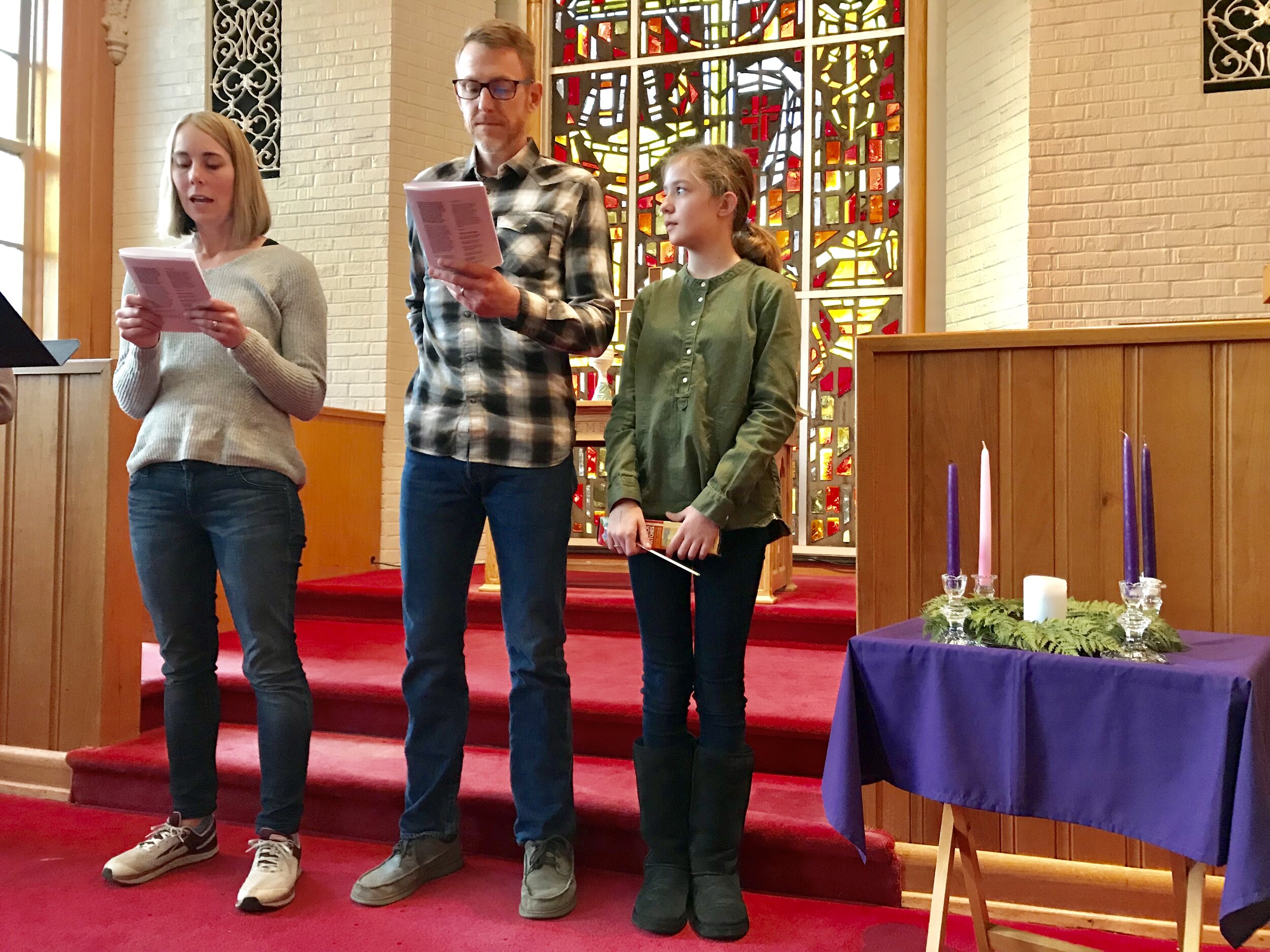  The Tate Family leading during an Advent service. 