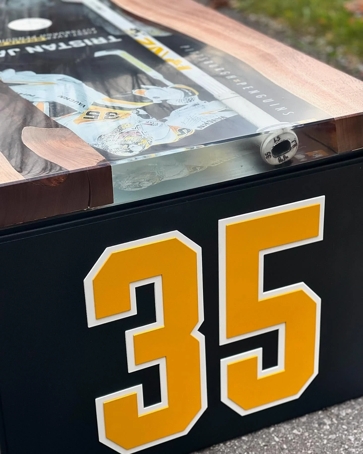 Custom Layered Metal Sign for a One-of-a-Kind Hockey Table Project