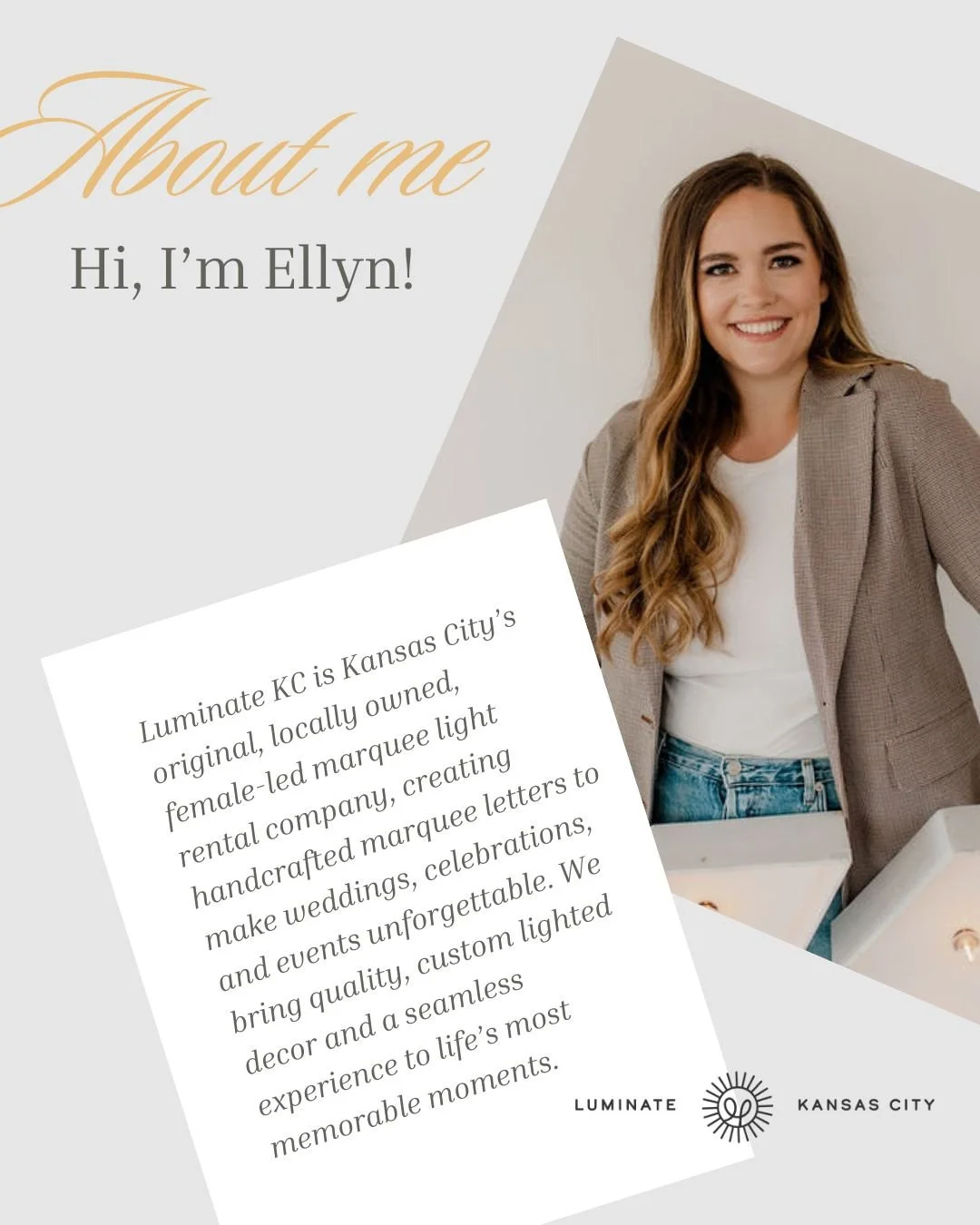 Lots of new faces around here! 👋 

We&rsquo;re Luminate KC &mdash; Kansas City&rsquo;s original, locally owned, female-led marquee light rental company, crafting handcrafted marquee letters to make weddings, celebrations, and events unforgettable. ✨