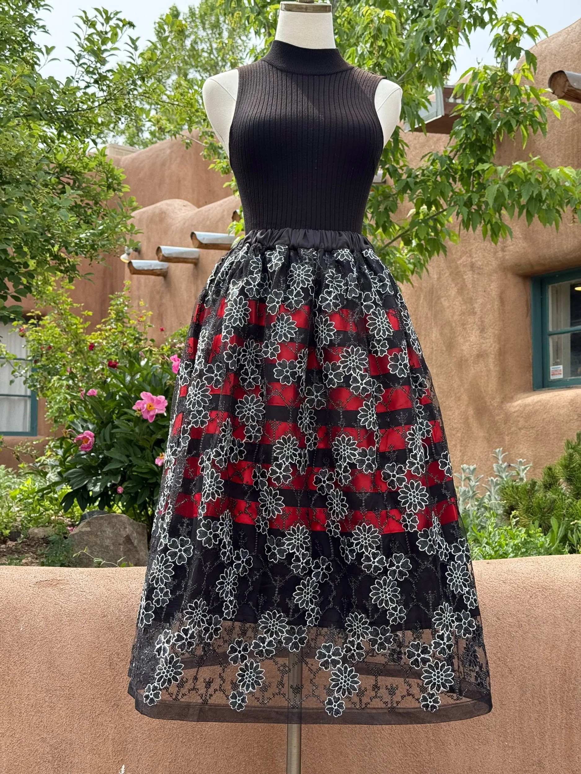" Ella" Lace Overlay Skirt with Pockets
