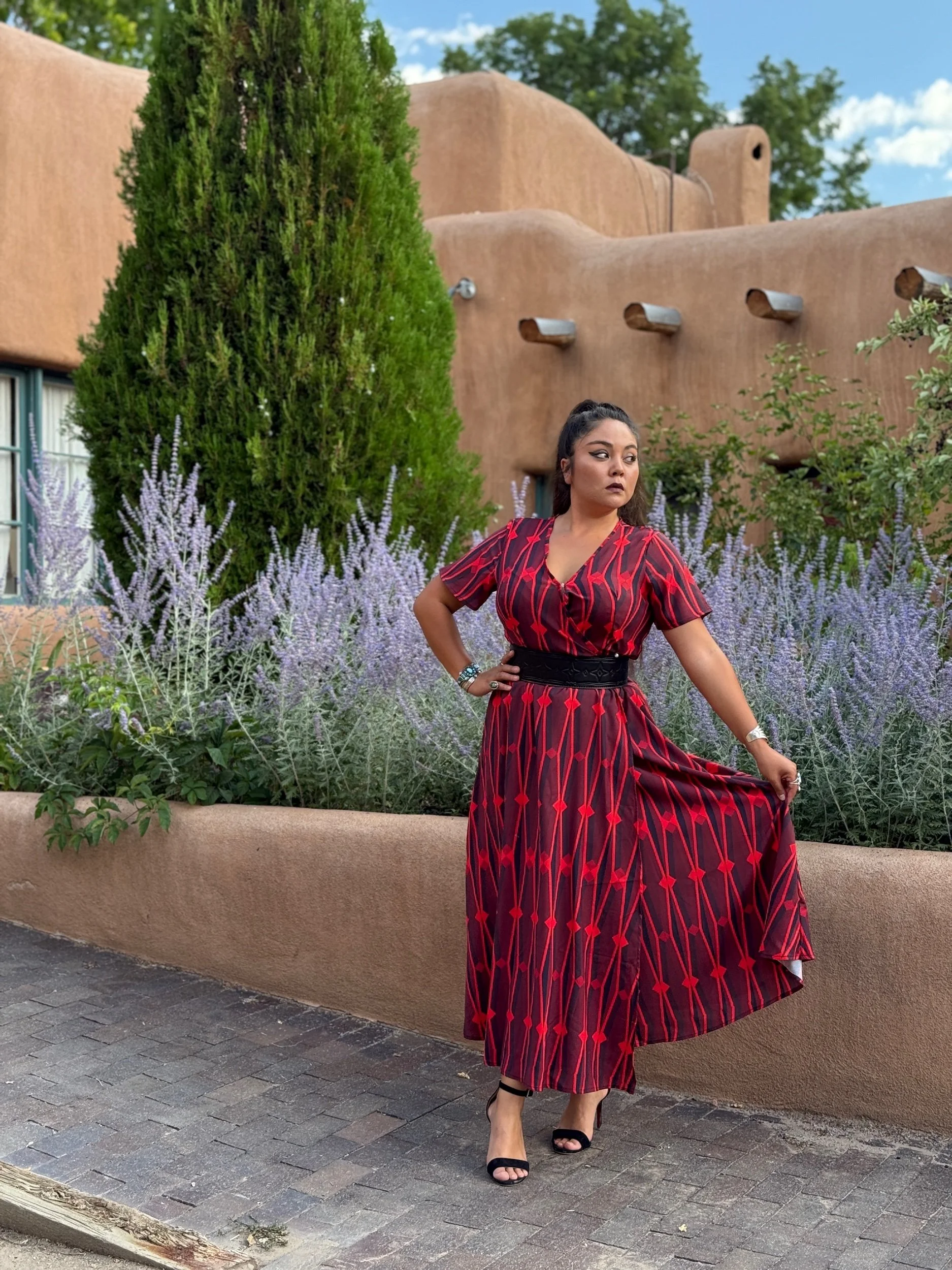 "Red Journey" Wrap Dress- W/Pockets