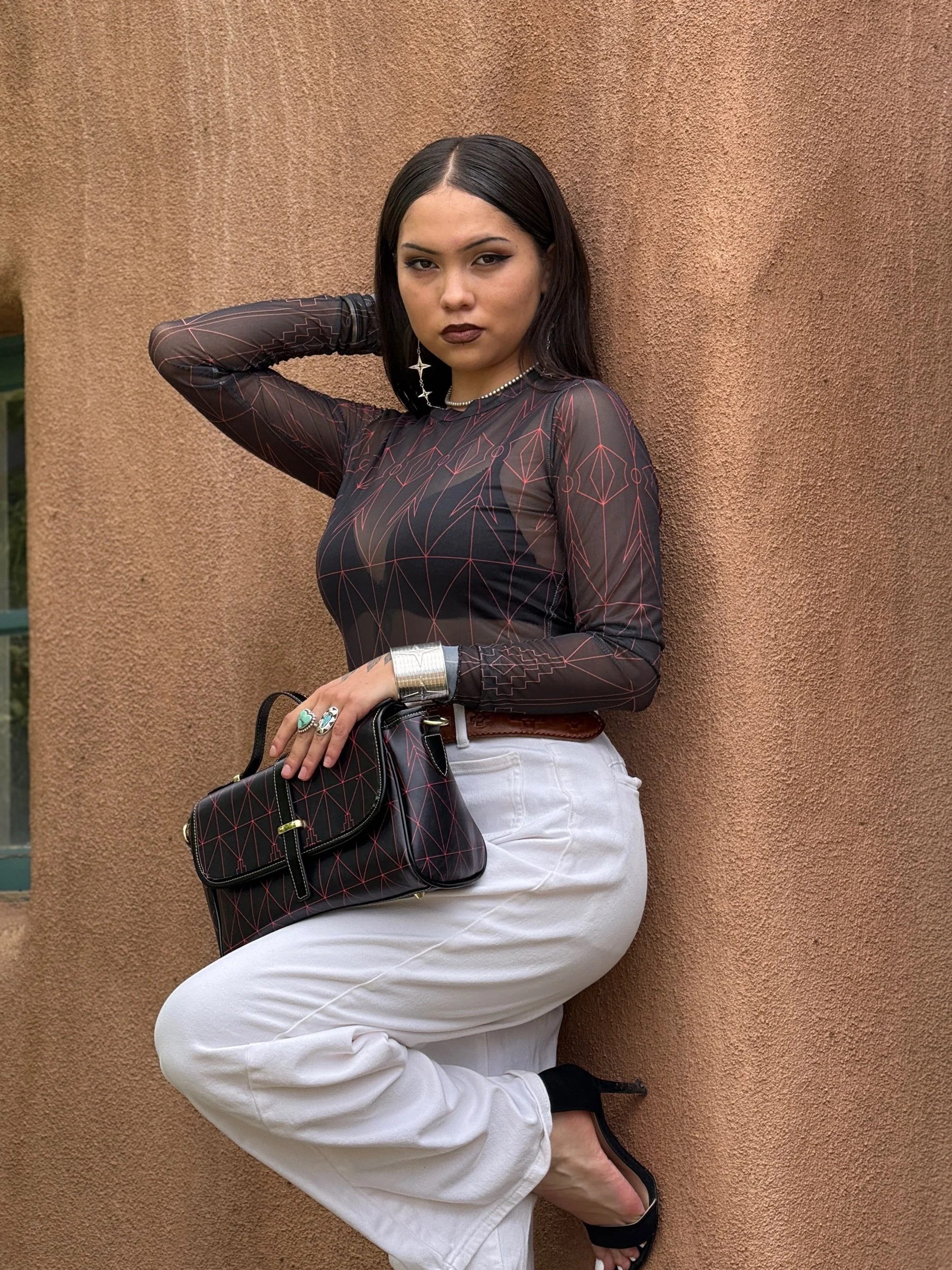 "After Midnight" Long Sleeve Mesh Top