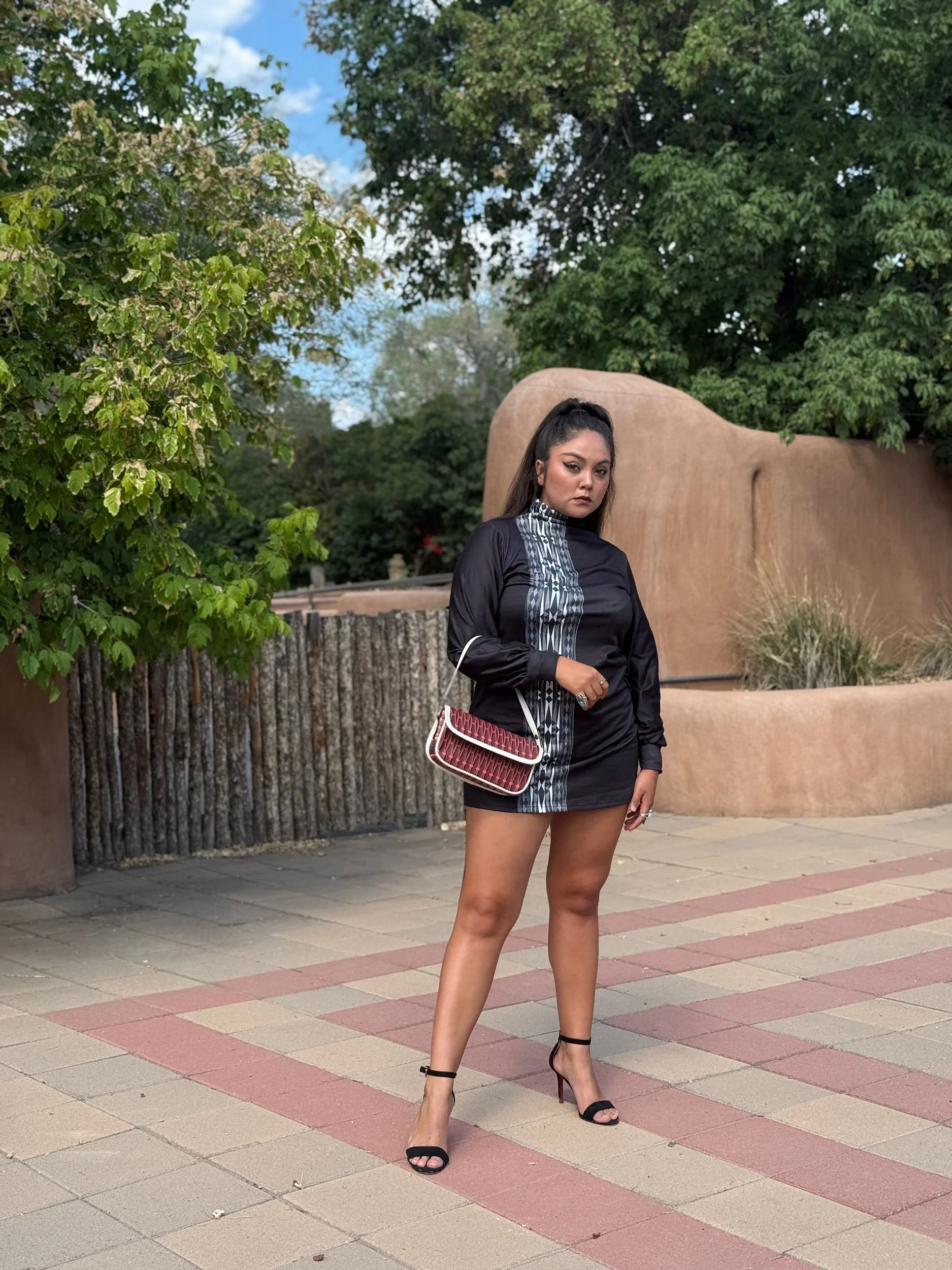 Noir II, Stacked Collar Dress