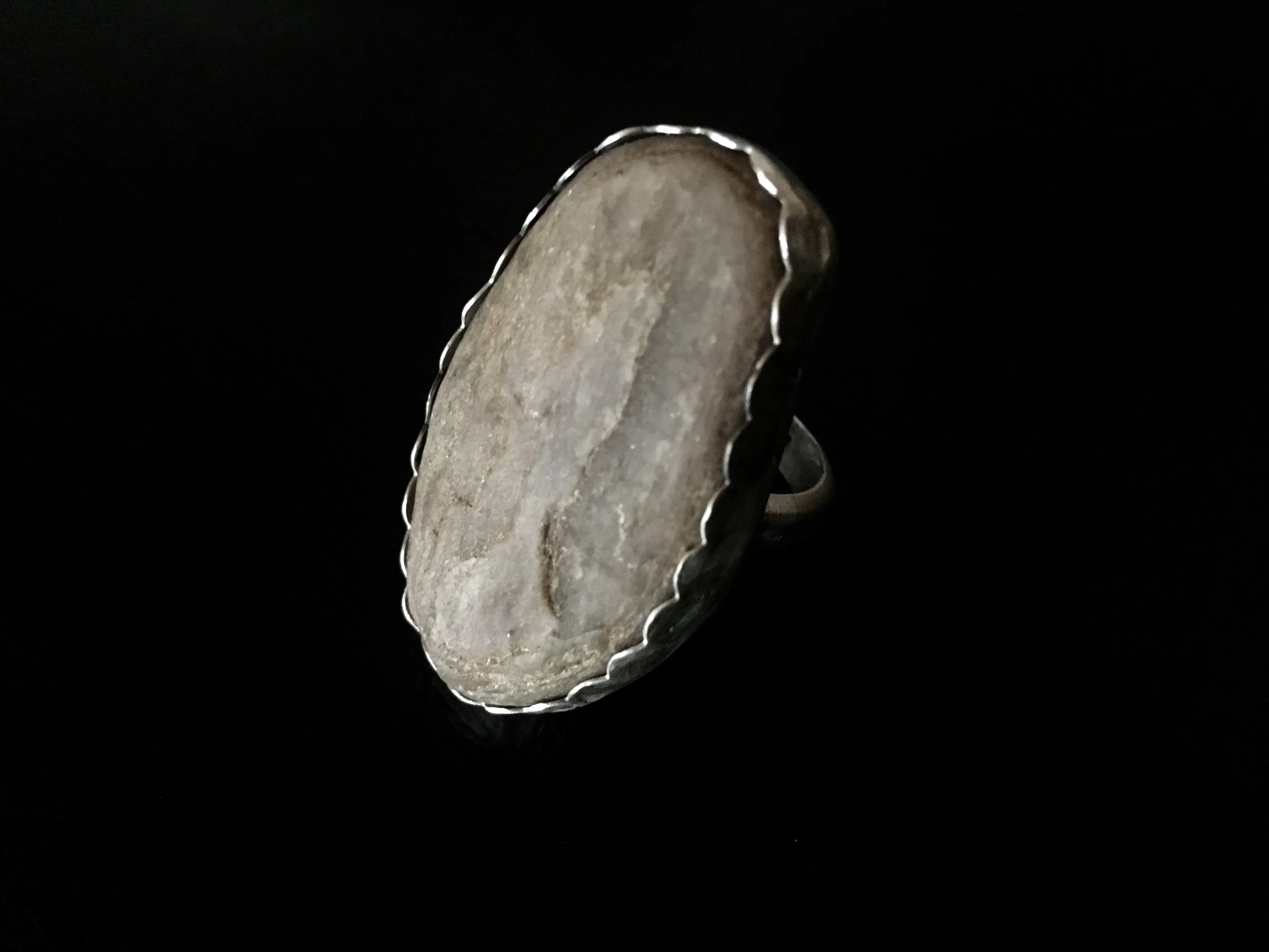 Sterling Silver and Found "Moonstone" Ring Sz. 7