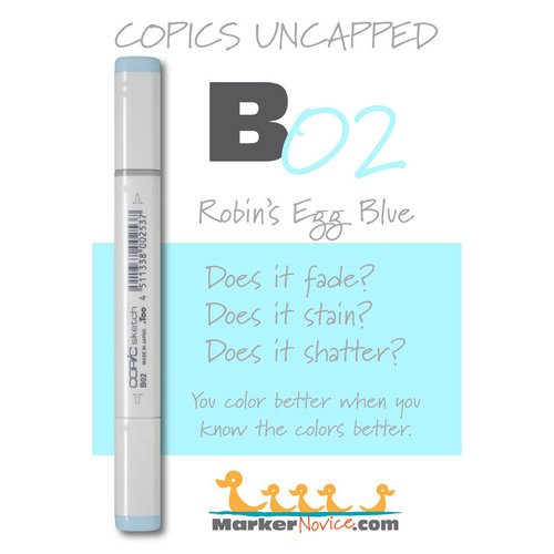 Copic - Sketch Marker - Robin's Egg Blue - B02  Copic sketch markers,  Sketch markers, Copic sketch
