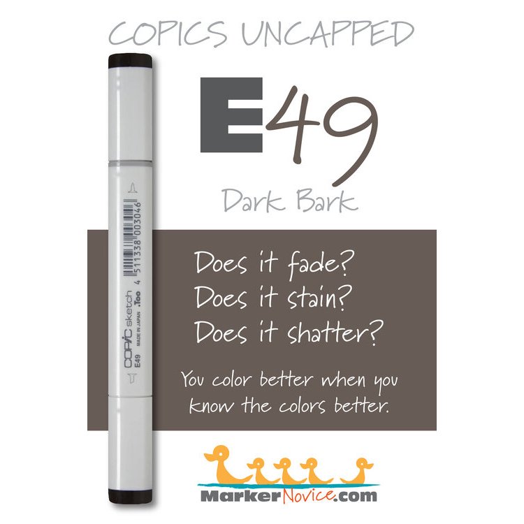 E49 - Copic Sketch Marker Dark Bark — Violeta Ink