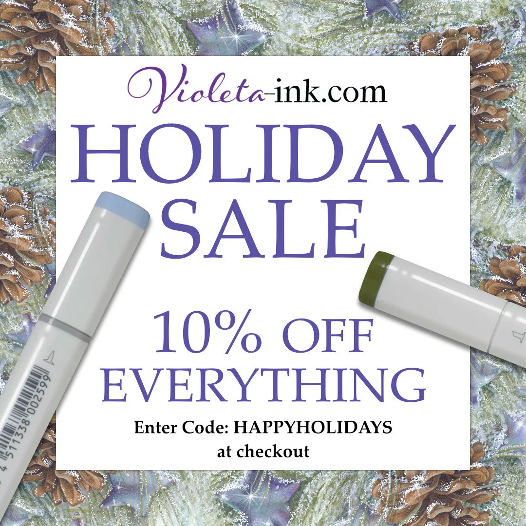 Our Biggest Sale of the Year is here ! Use Code HAPPYHOLIDAYS for 10% OFF everything at Violeta-Ink.com 
#copic #copicart #copicmarker #copicartist #copicsketch #copicmarkers #copiccoloring #copicillustration