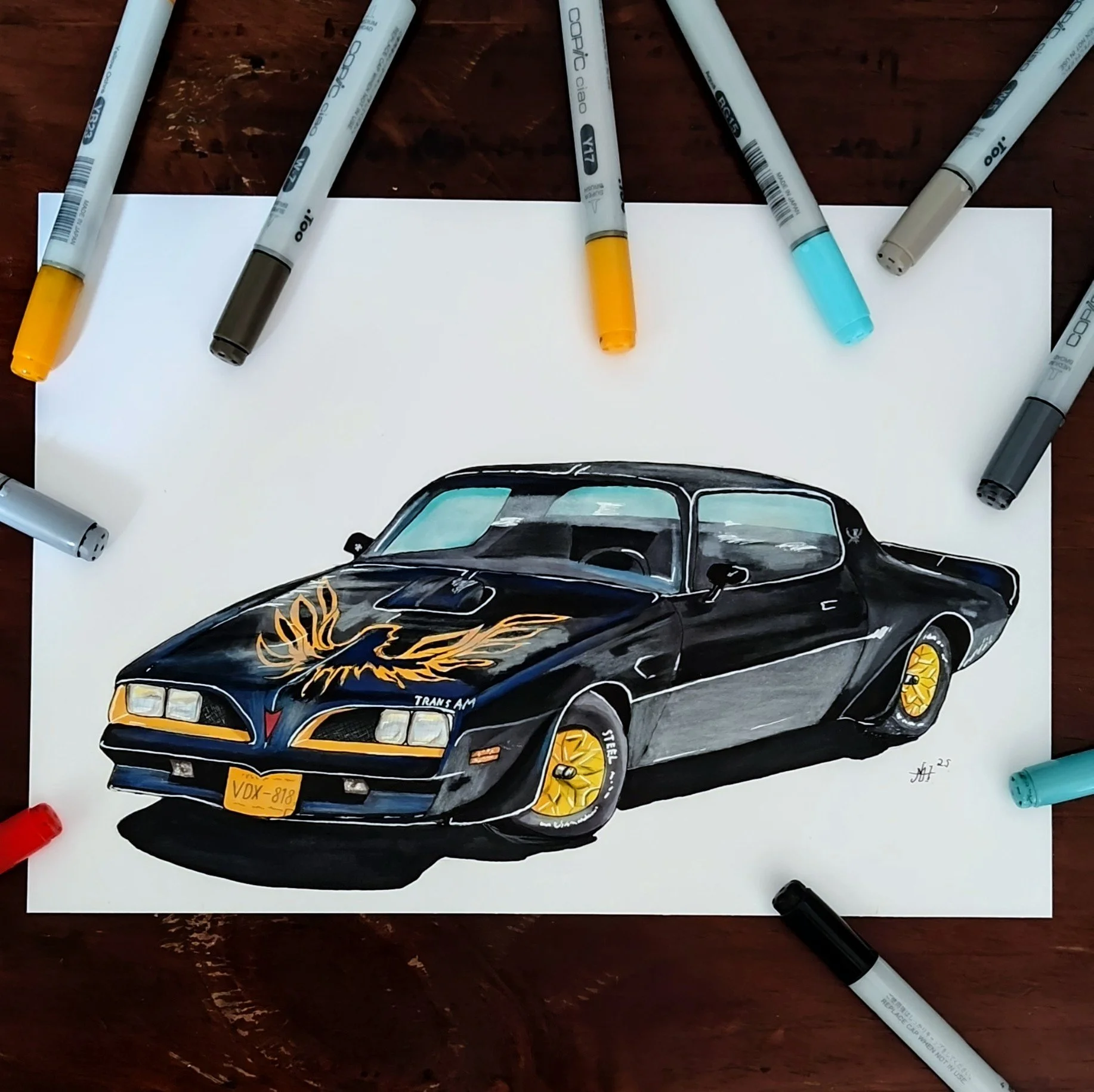 Trans Am Copic Drawing