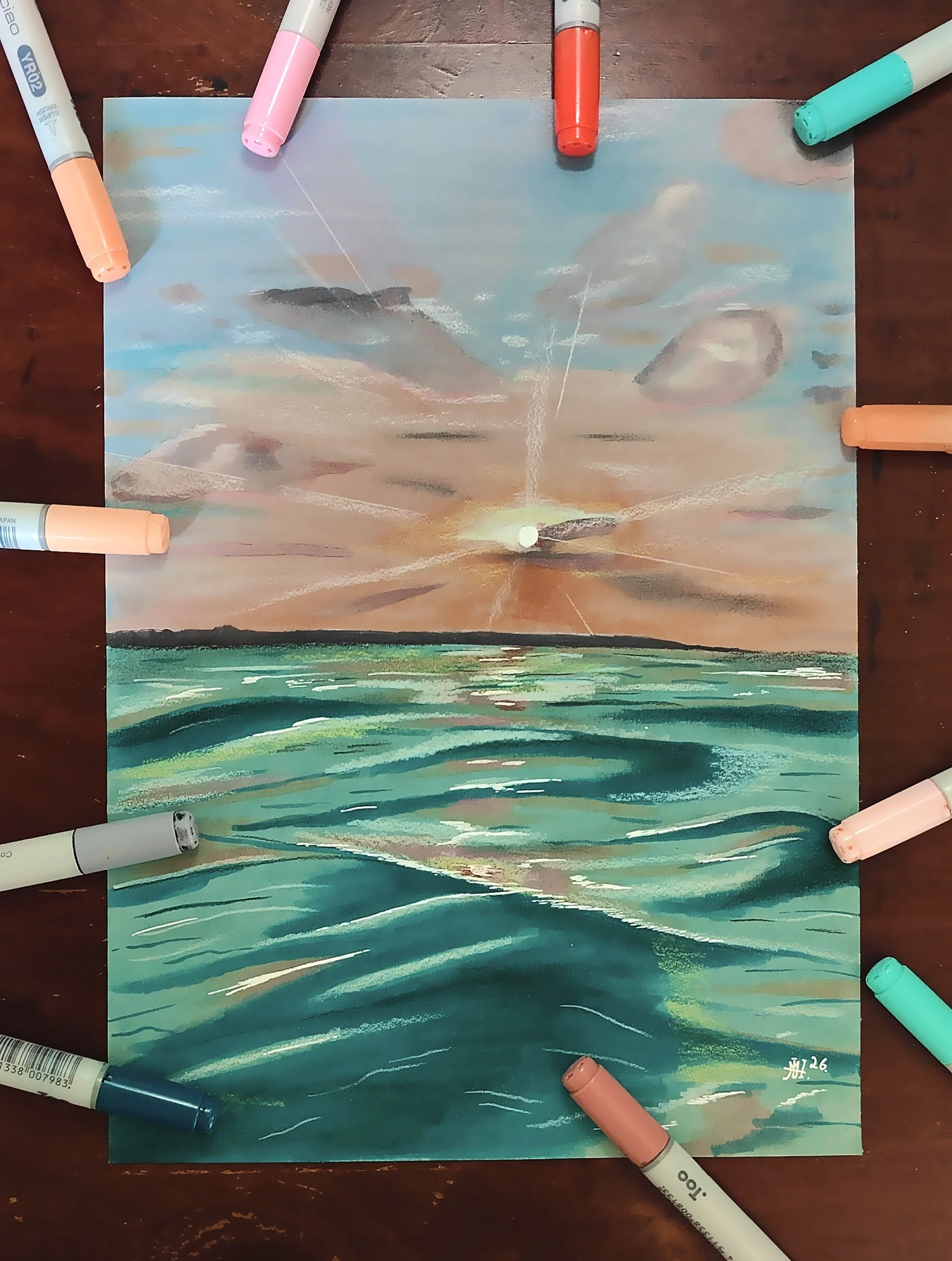 Ocean Horizon Drawing