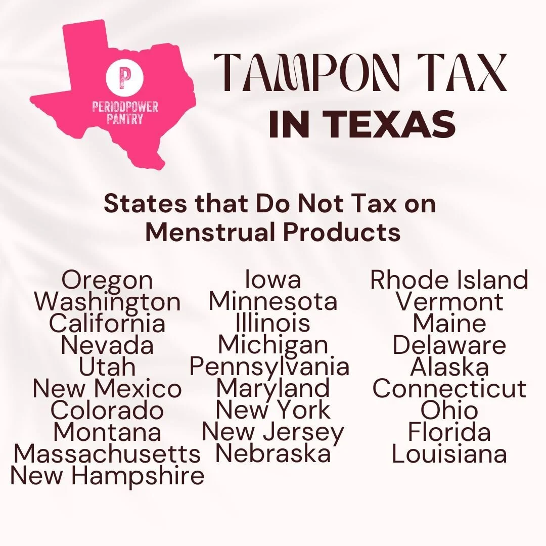 29 states do not tax menstrual products.⁠
#periodpowerpantry #periodpower #periodpacks #periodequity #menstruationmatters #normalizeperiods #keepgirlsinschool #girlpower #setxperiodequity #setxperiodpantry
