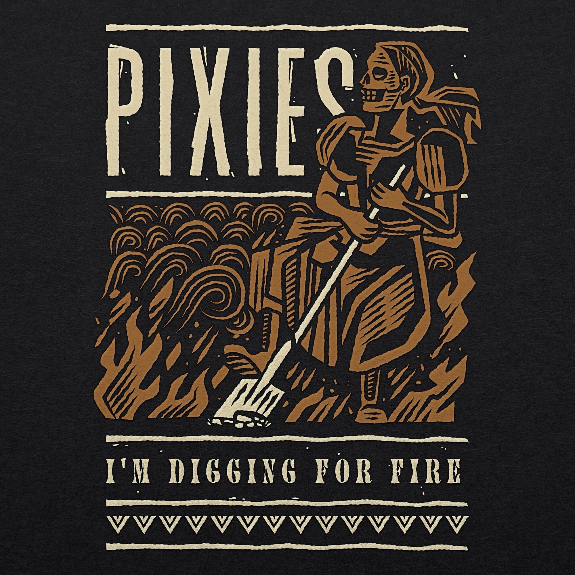 @pixiesofficial recently began their huge 2024 tour.
Here&rsquo;s a t-shirt I created for it based on their song &ldquo;Dig for Fire&rdquo;

Huge thanks to @MrTsurt &amp; @IanWilliamsArt for the opportunity.

#Pixies #Tsurt #vectorillustration #vecto