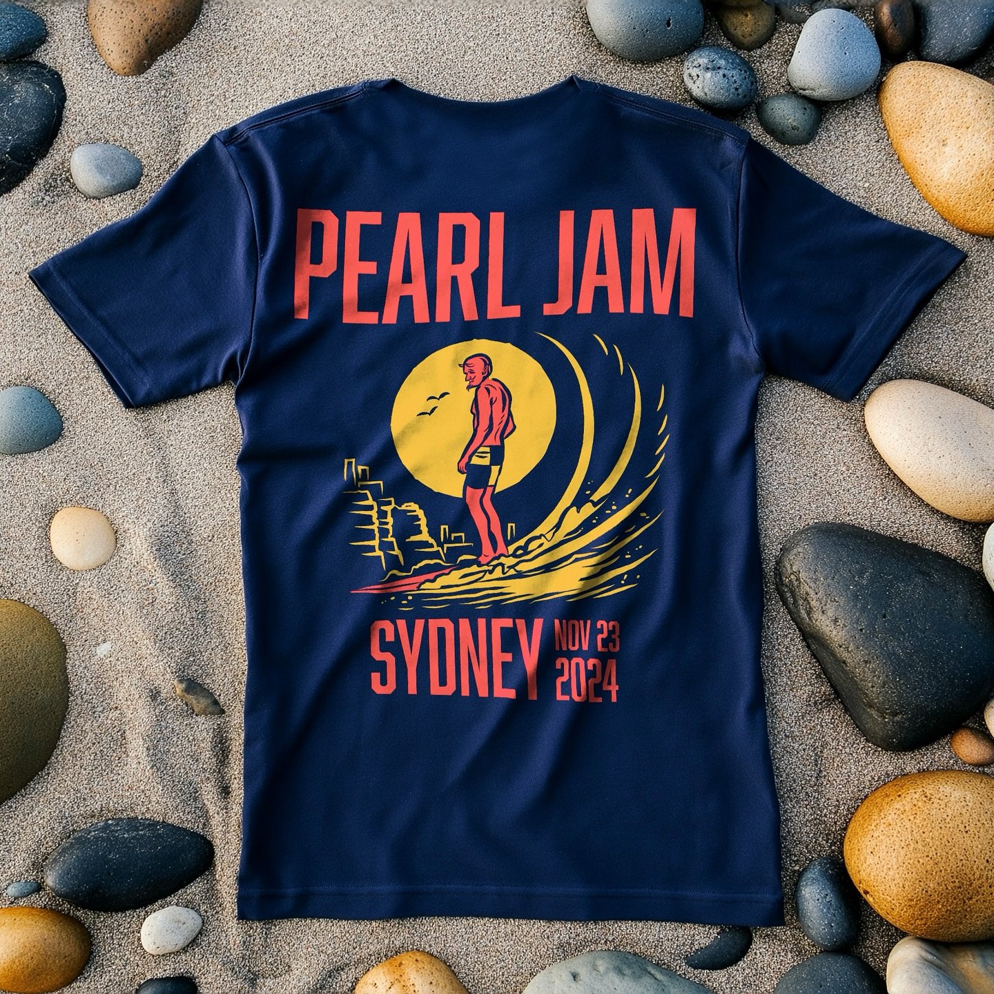 All good things must come to an end. Pearl Jam play their last show tonight&hellip;in Australia&rsquo;s own Sin City - Sydney.
It seemed only fitting to have the devil surfing off Bondi.

#PearlJam #EddieVedder #vectorillustration #vectordesign #desi
