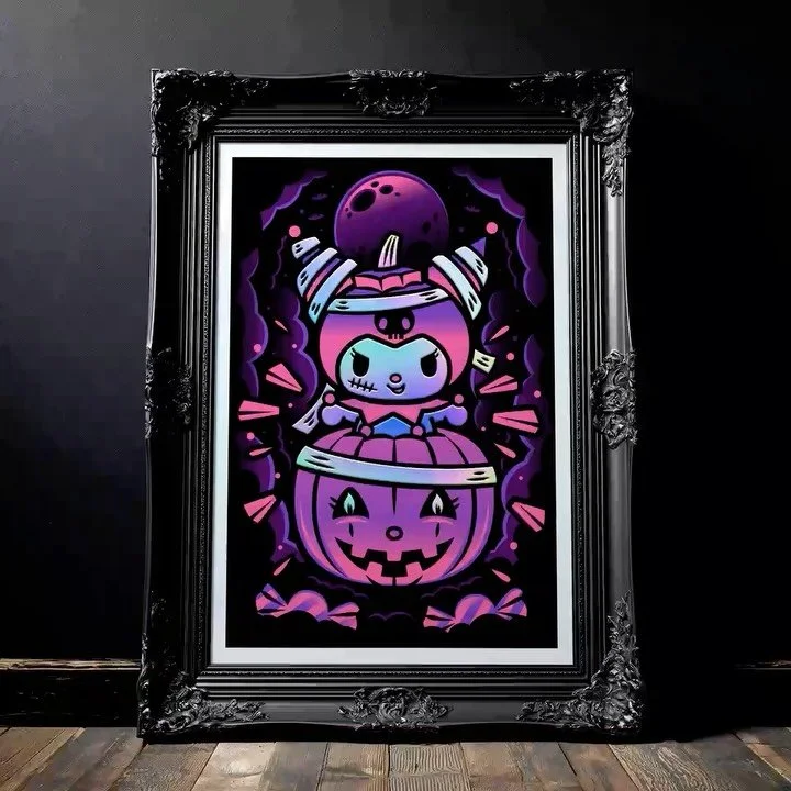 Hello-ween is upon us. Had fun working with @EddieZammit and the team on this Kuromi holographic foil print&hellip;Only available from the new Gold Coast Hello Kitty &amp; Friends Cafe at @Pacificfair
Super limited print run by the legends at @revolu