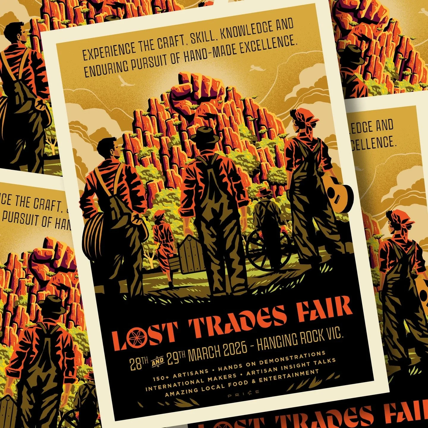 Really excited to unveil the poster for the 2026 Lost Trades Fair. @losttrades
Awesome to see the fair heading back to the Macedon Ranges&hellip; this time with the iconic Hanging Rock as its backdrop.
Huge thanks to Lisa &amp; Glen Rundell for the o