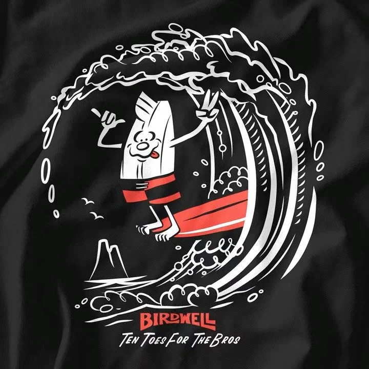 Another fun T-shirt design for the legends at @BirdwellBeachBritches
Ten Toes for the Bros
As always a huge thanks to @EricCrane 

#Birdwell #Birdie #Surf #vector