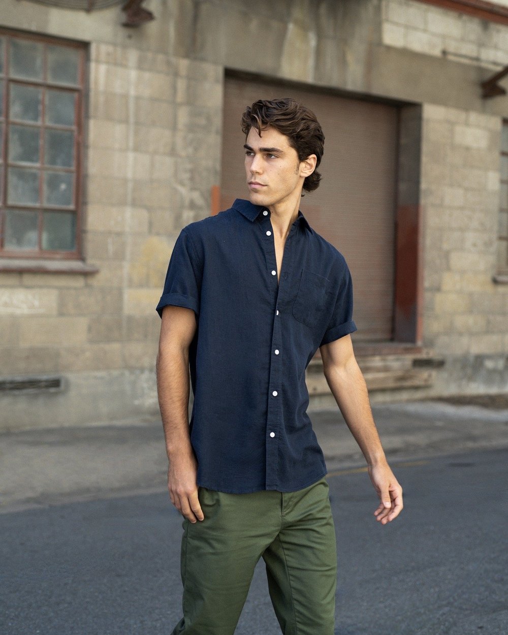 mens navy short sleeve shirt