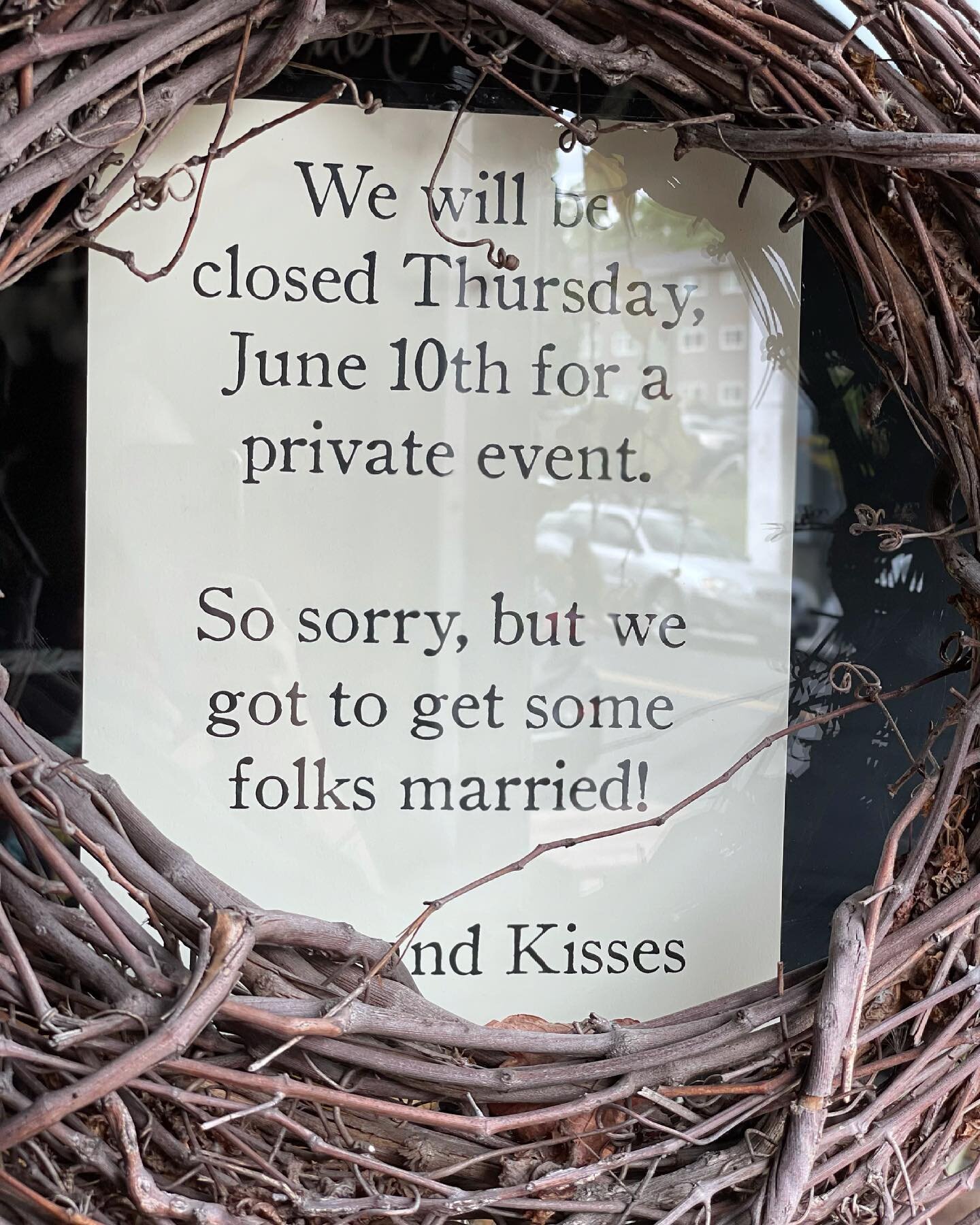 Event season is slowly kicking back in!

We&rsquo;ll be closed this Thursday for a rehearsal dinner. Want to learn more about hosting your event at ENSO? Check out our website!