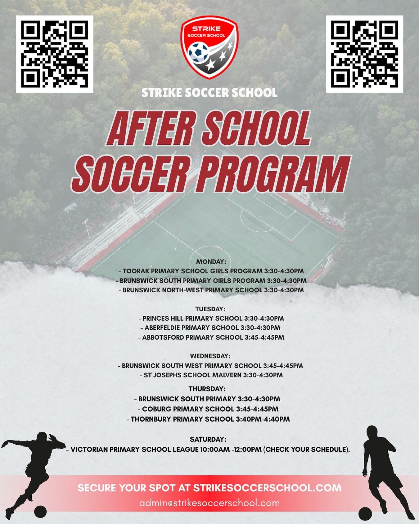 OUR TERM 4 AFTER SCHOOL PROGRAMS &amp; VICTORIAN PRIMARY SCHOOL LEAGUE ENROLMENTS ARW NOW LIVE!

Secure your spot for term for at strikesoccerschool.com

Term 4 will be a big one!

#soccer #football #training #melbourne