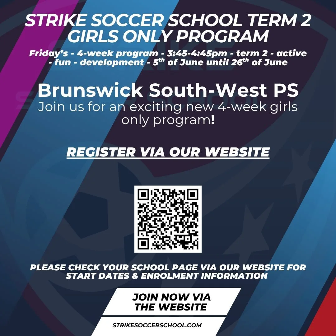 Our brand new girls only program starts this Friday! Join us at Brunswick South-West Primary School for a fun filled four week program ⚽️⚽️⚽️

Info &amp; registration found via our website.