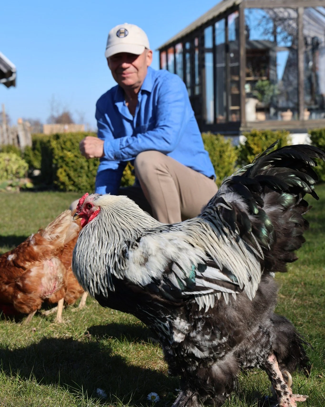 Mannen, myten&hellip; och tuppen 🐓
Den h&auml;r mannen &ndash; och hans trogna tupp &ndash; hittar du i butiken i dag 😉
H&auml;r ser du Bj&ouml;rn i ett litet urval av v&aring;ra herrkl&auml;der fr&aring;n H&eacute;st &ndash; plagg som kombinerar k