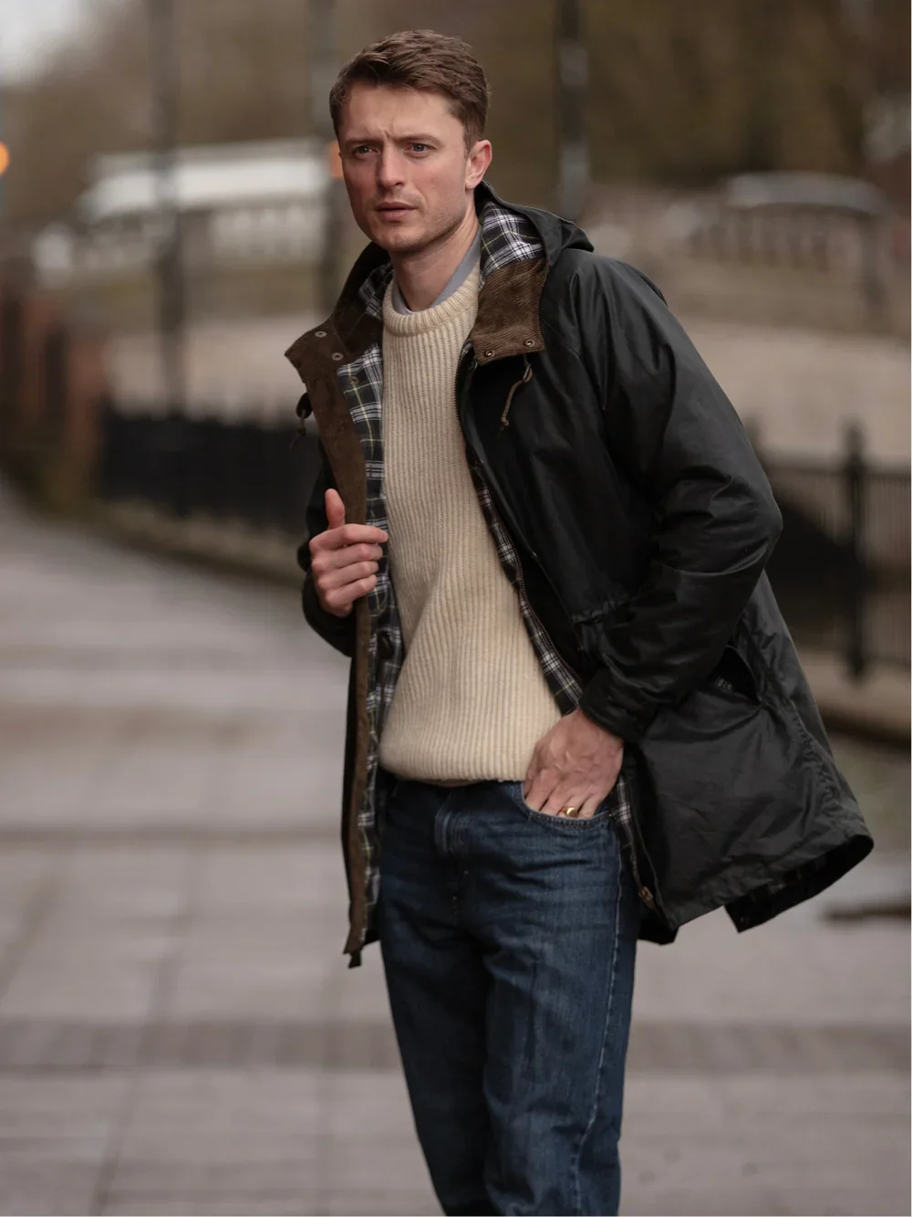 Hooded Parka – vaxad unisexjacka – Sage