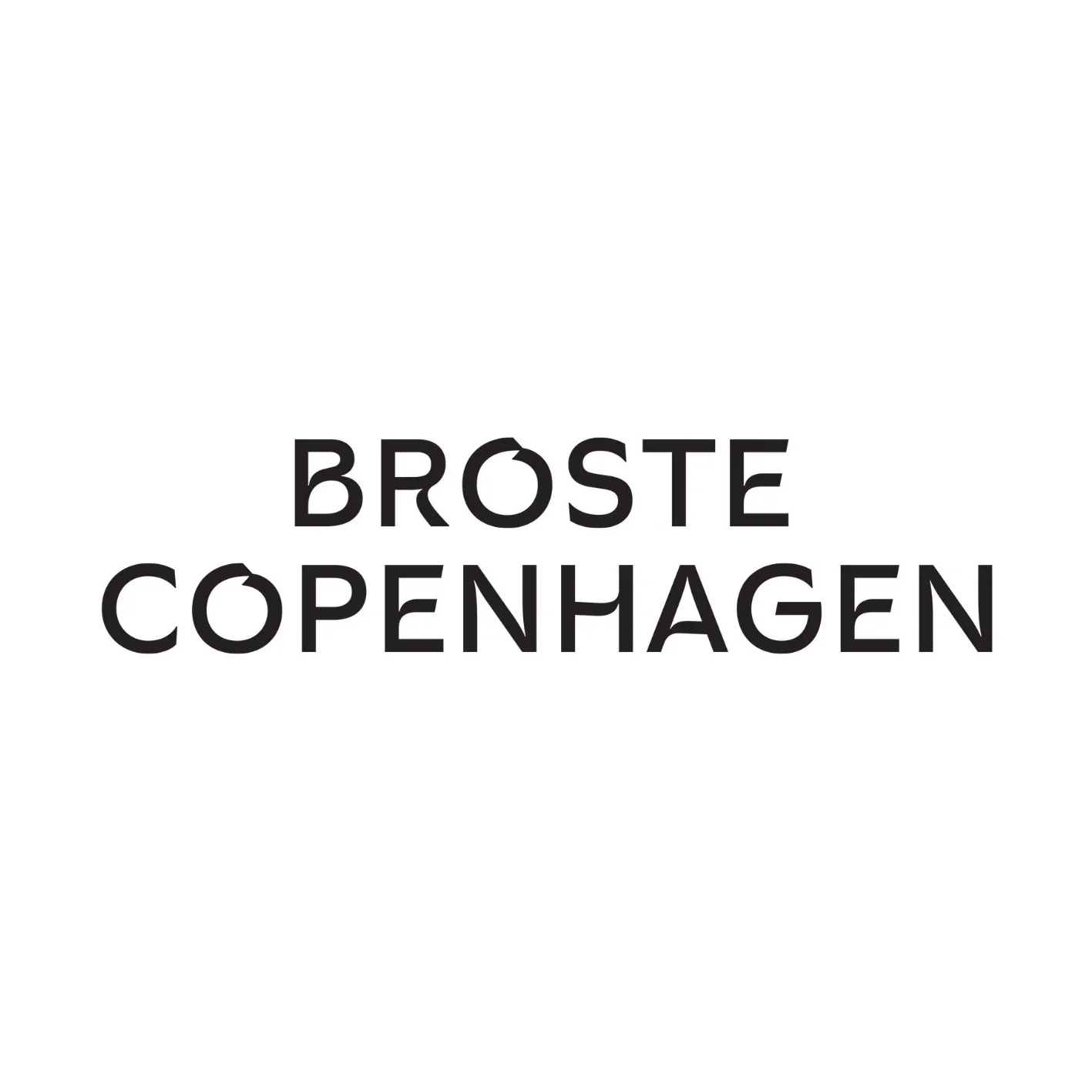 Texten 'Broste Copenhagen' på en vit bakgrund.