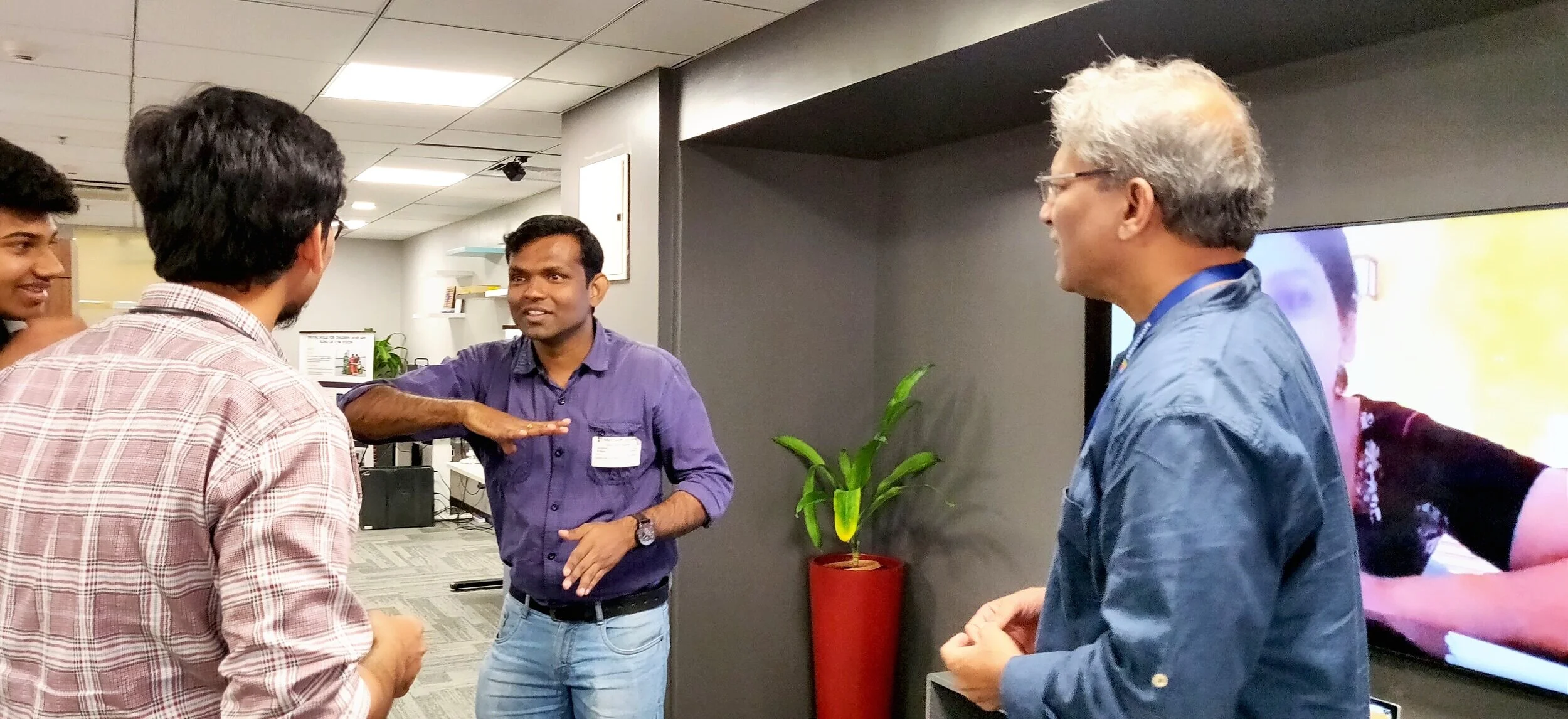 Deaf Individual Teaching Indian Sign Language.