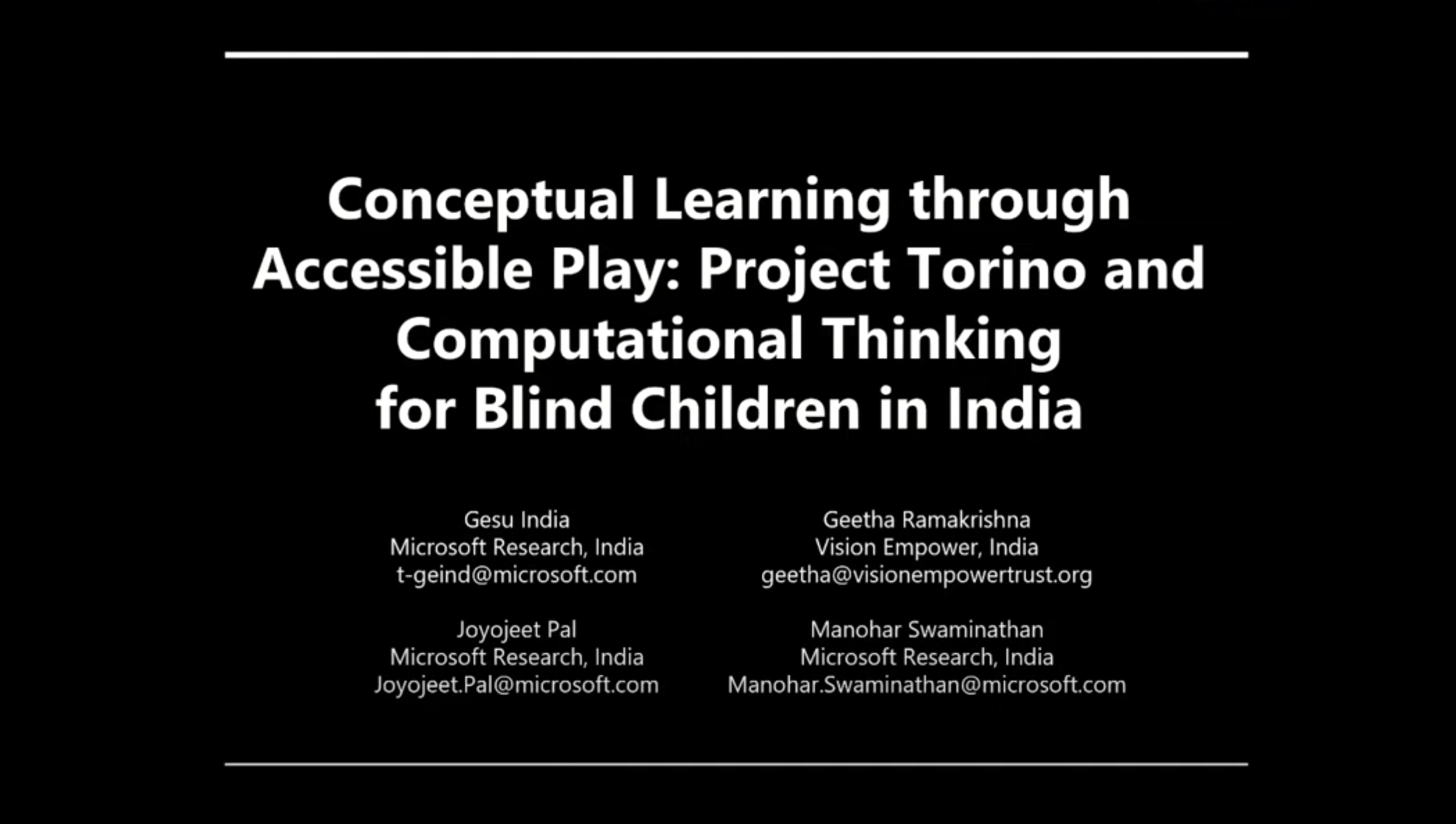 Paper Presentation at ICTD