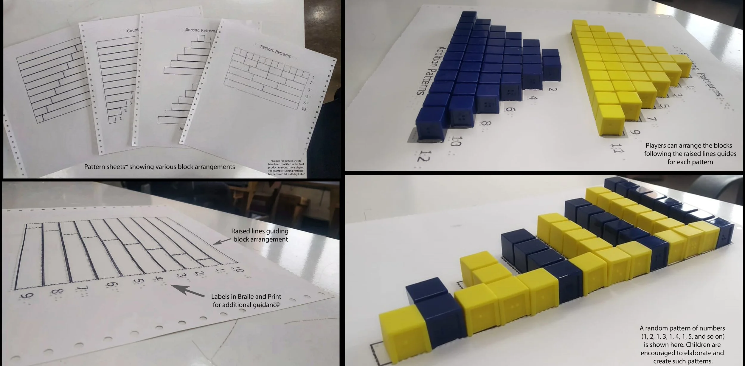 Jojo Blocks Arranged on Pattern Sheets 