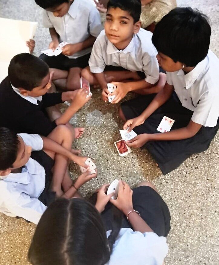 Visually Impaired Children Playing with the Prototype Cards