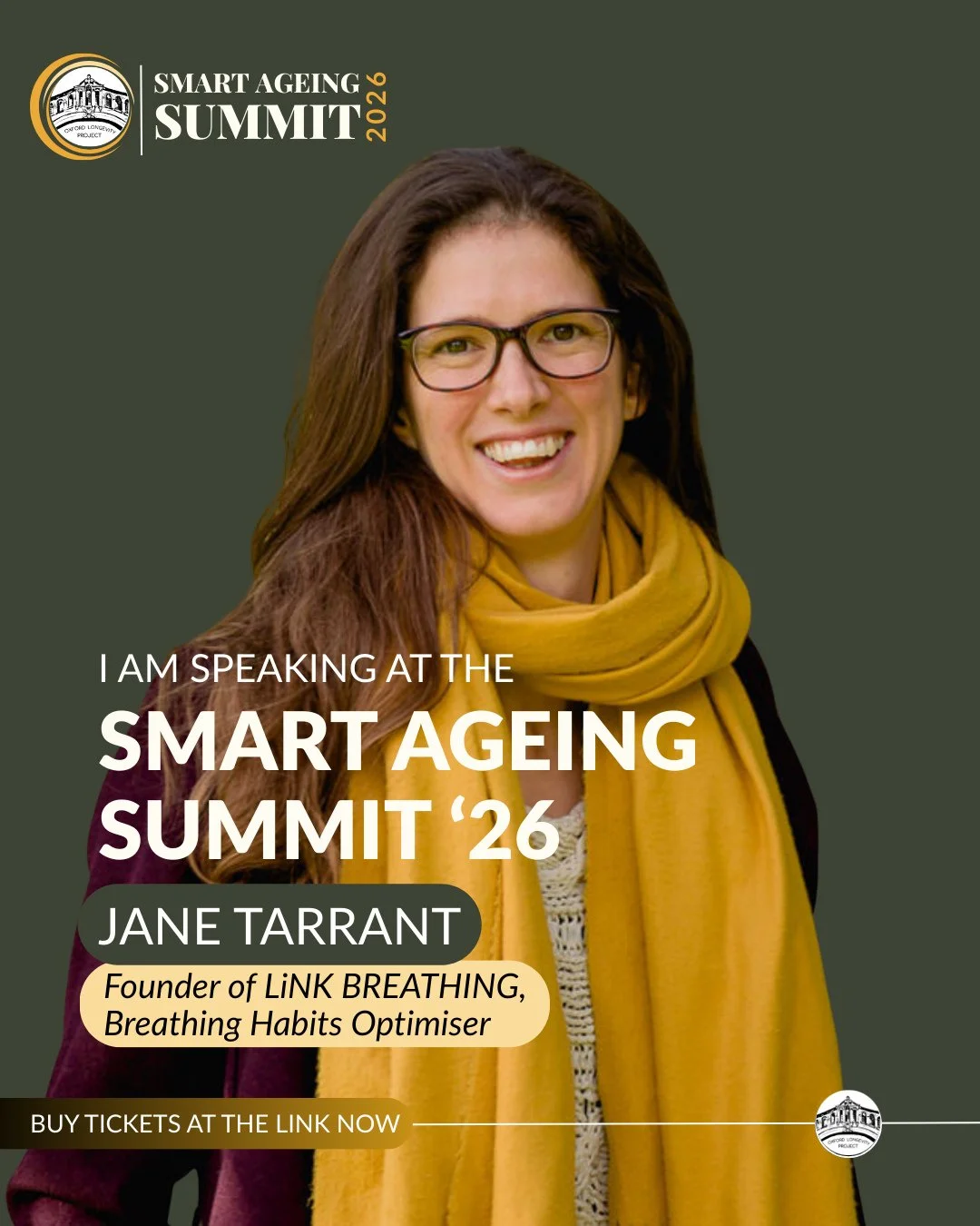 ✨ Speaker Spotlight: Jane Tarrant ✨⁠
⁠
We&rsquo;re so excited to welcome Jane Tarrant back to the Smart Ageing Summit 2026! After being a standout favourite at the Smart Ageing Summit 2025, Jane will be leading powerful breathing exercises to help us