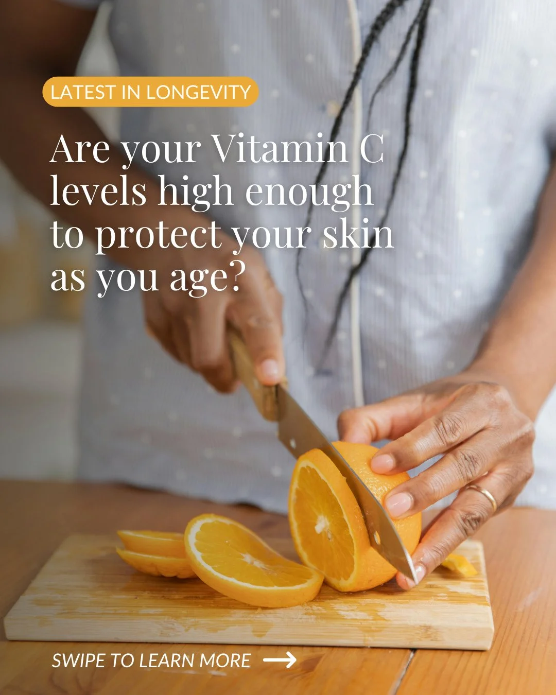 Vitamin C isn&rsquo;t just something you put on your skin, your skin&rsquo;s vitamin C levels are closely tied to what&rsquo;s in your bloodstream and your body tightly controls how much gets in.⁠
⁠
Vitamin C plays a central role in skin collagen syn