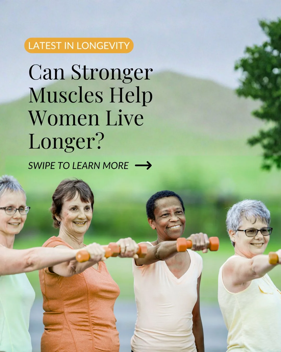 This Mother&rsquo;s Day, here&rsquo;s something powerful 💪🌸⁠
⁠
A large U.S. study of 5,400+ women ages 63&ndash;99 found that those with stronger muscles had a significantly lower risk of death.⁠
&bull; Strongest grip strength &rarr; 33% lower mort
